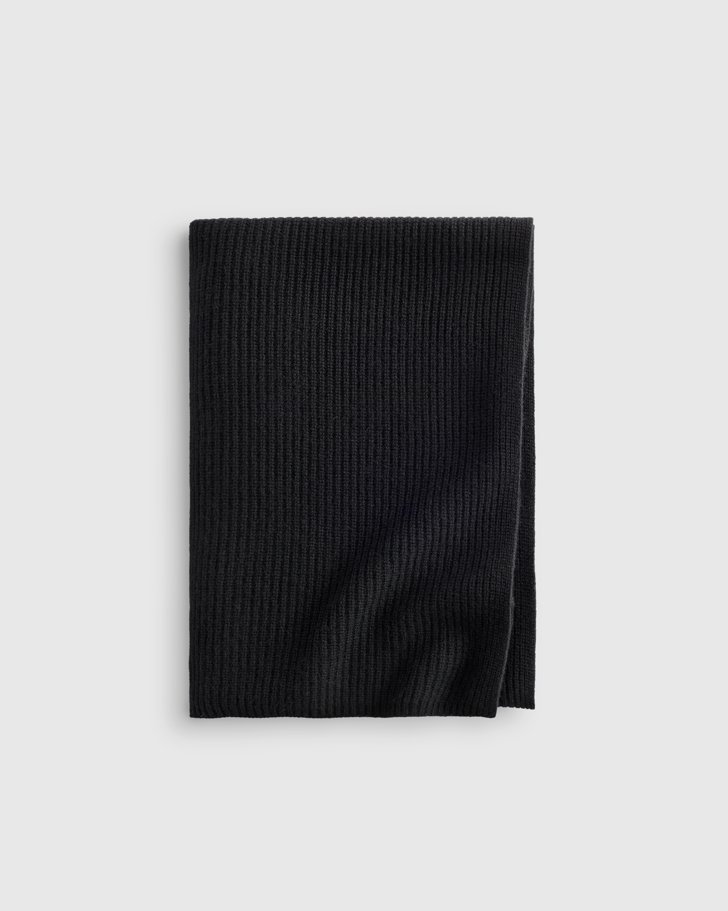 Black Ribbed Knit Cashmere Throw