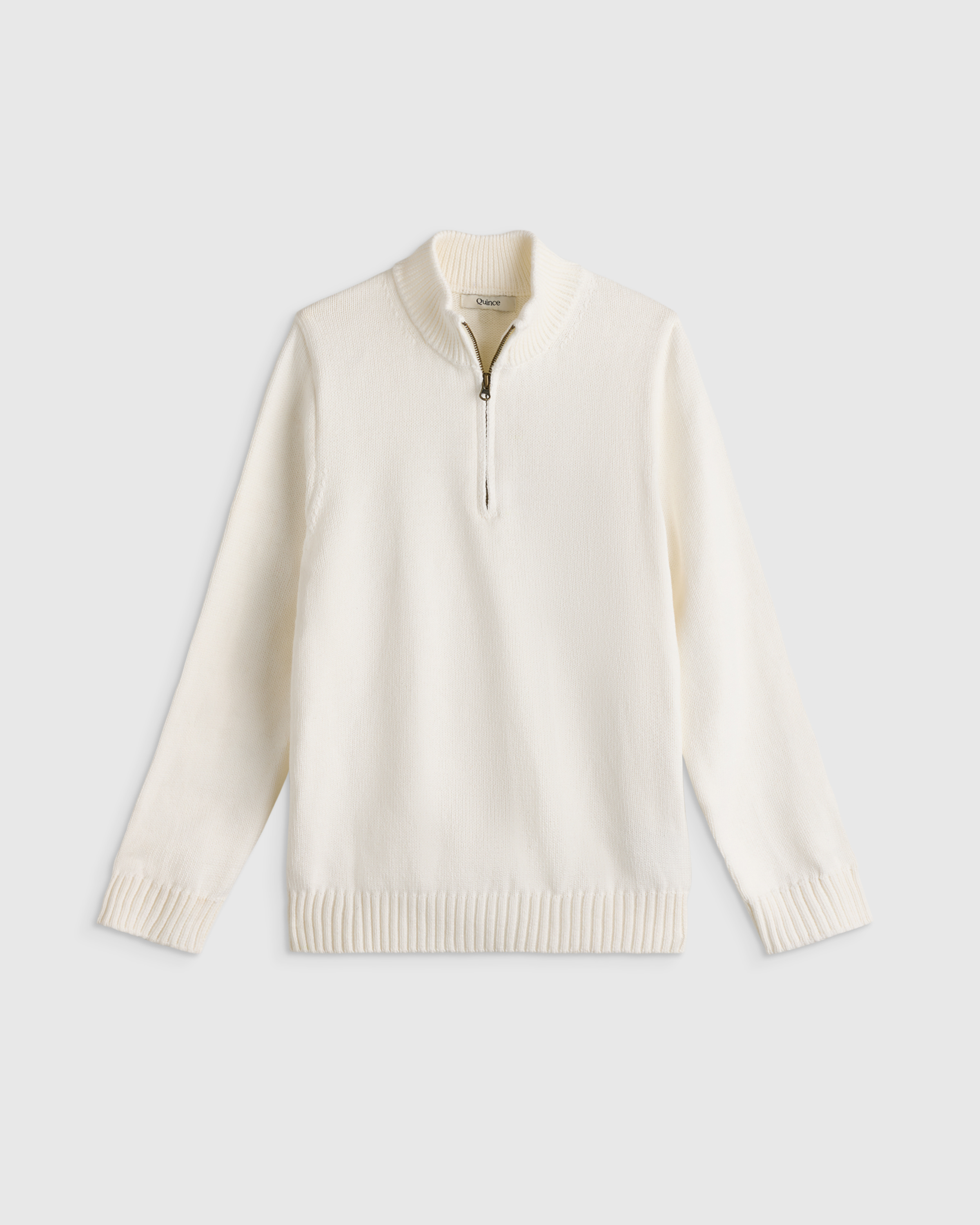 Ivory Boys 100% Organic Cotton Quarter-Zip Sweater