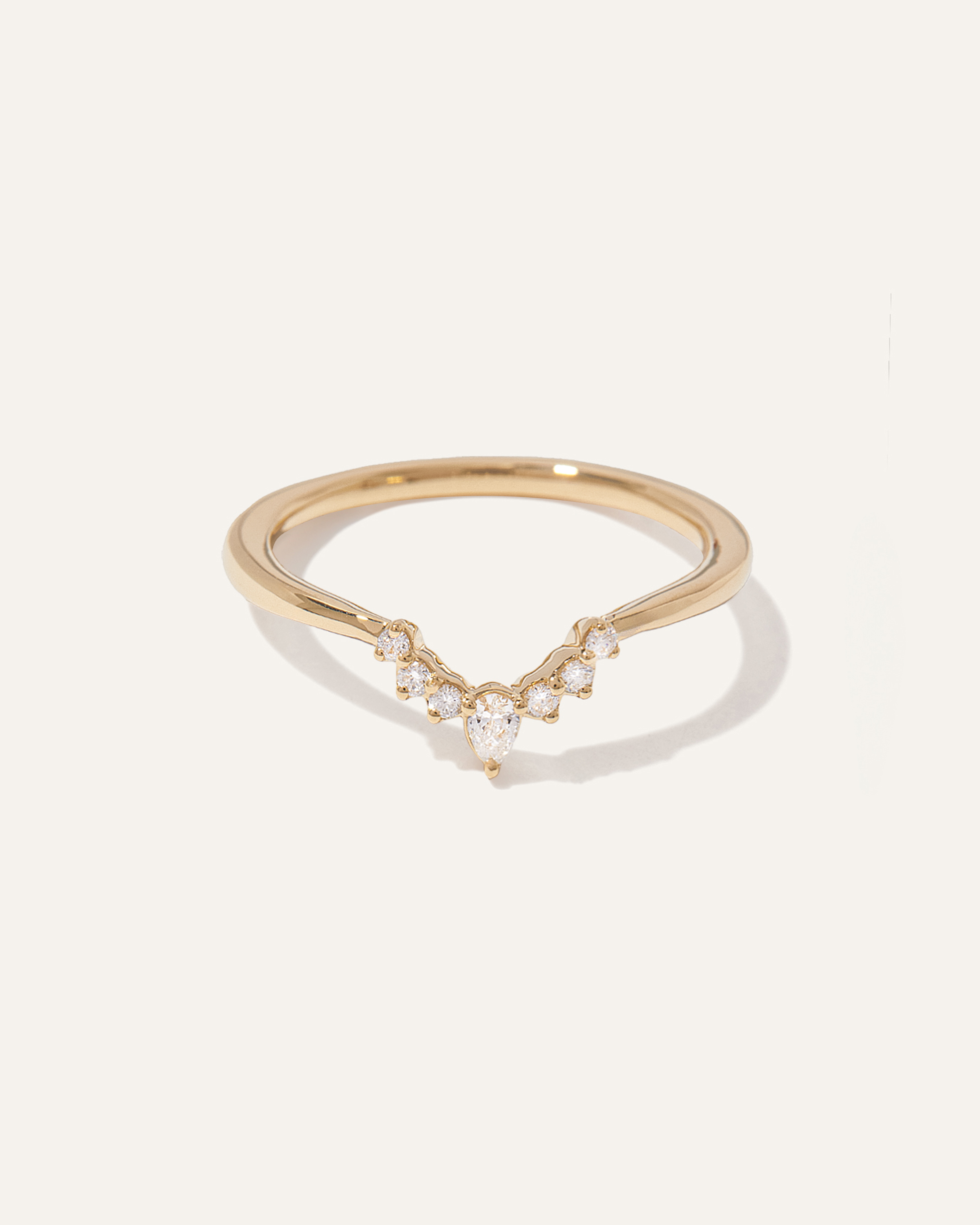 Yellow Gold Diamond Pointed Tiara Band