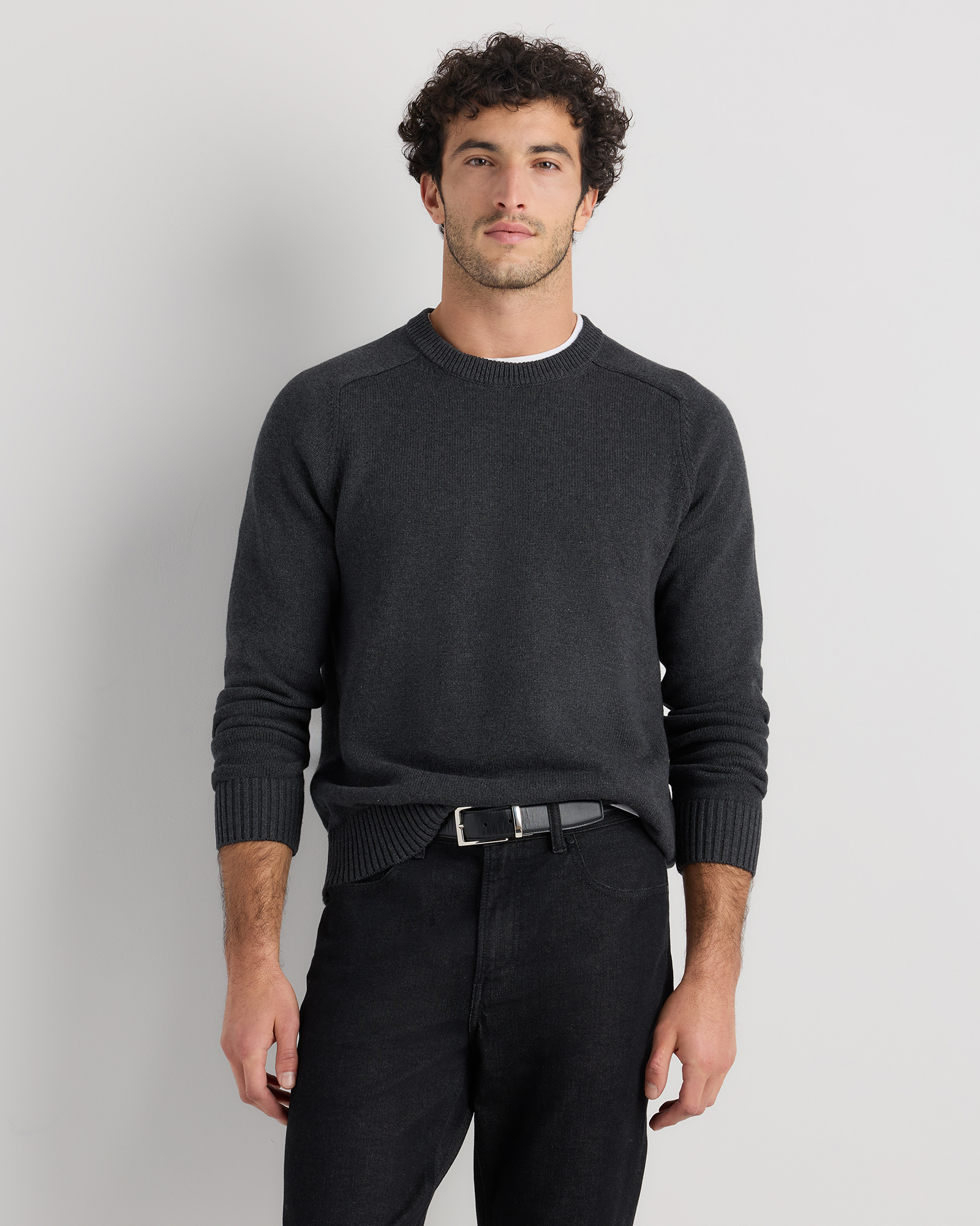 Charcoal 100% Organic Cotton Crewneck Sweater