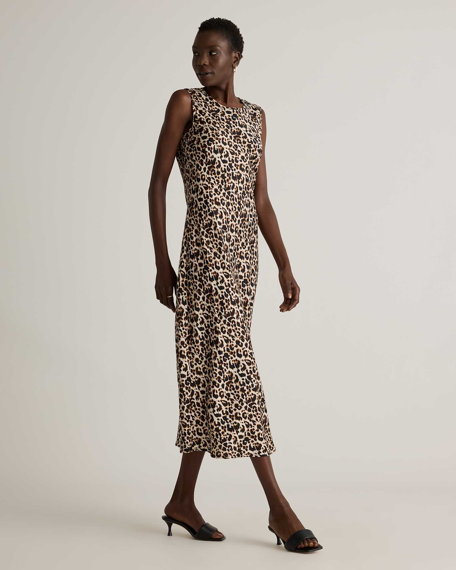 leopard silk midi dress Leopard Print Silk Midi Dress