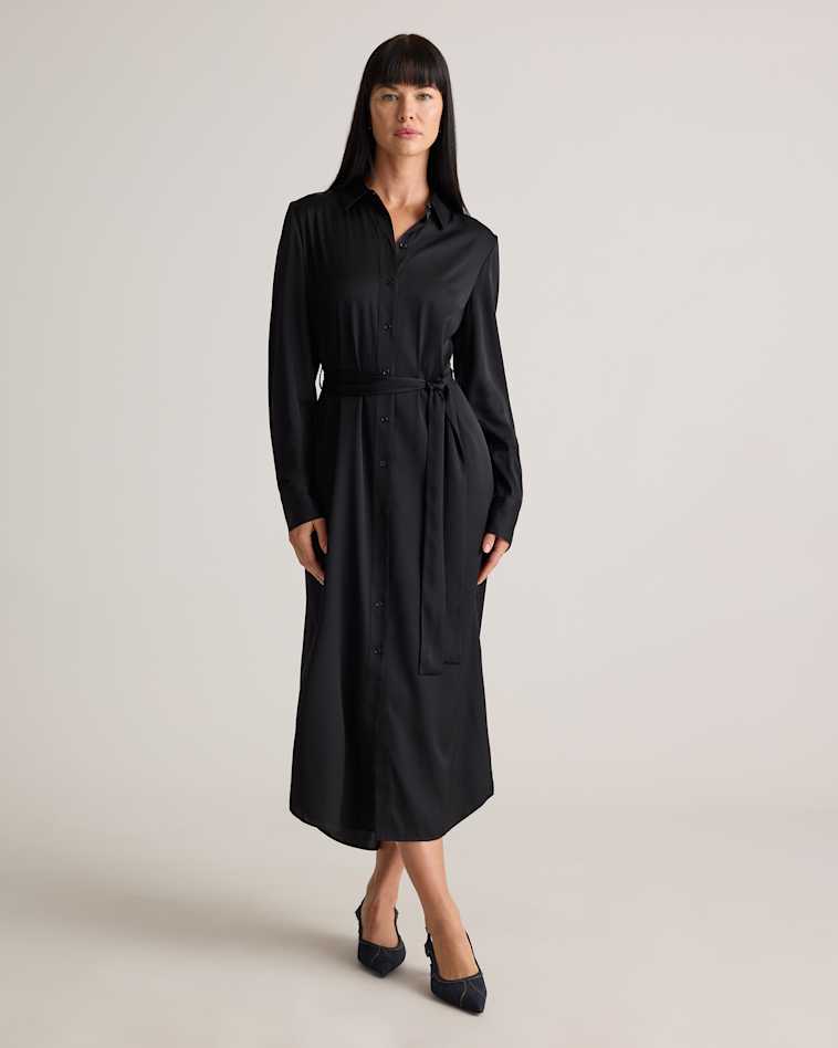 100% Washable Silk Slip Dress in Black 100% Washable Silk Slip Dress in Black