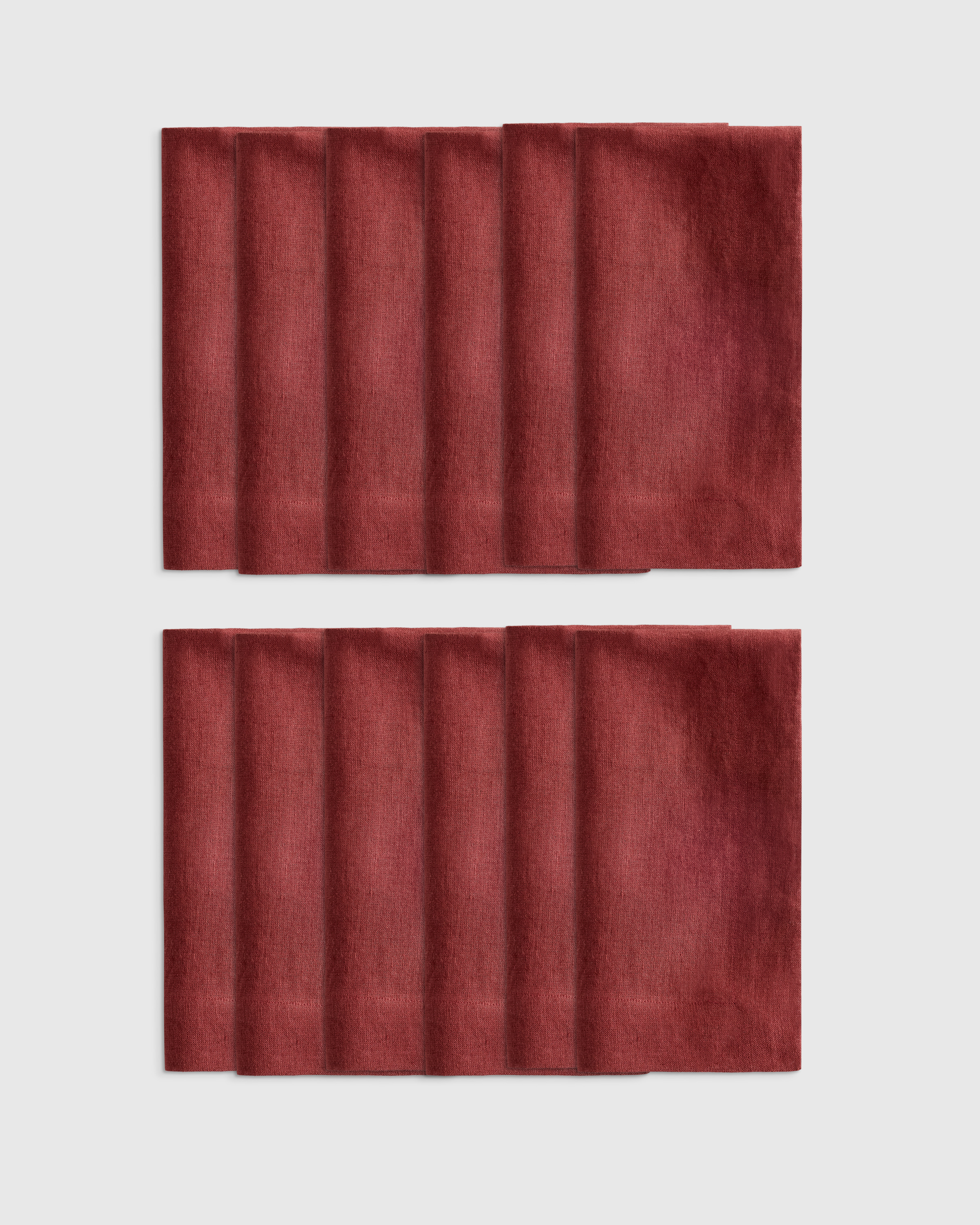 Burgundy European Linen Wide-Hem Napkins (Set of 12)