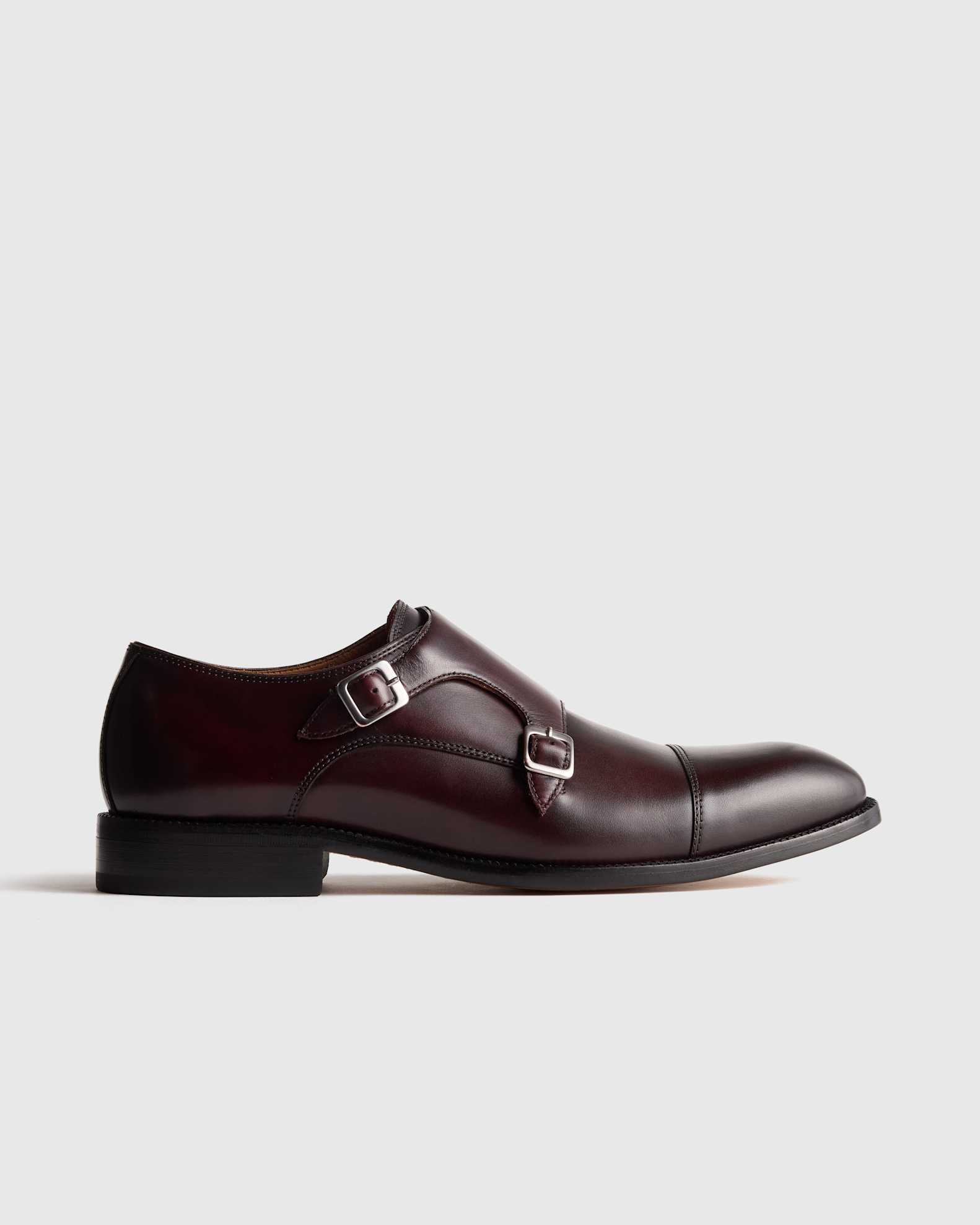 Men's Italian Leather Monk Strap Oxford in Oxblood, Size 9.5 by Quince Men's Italian Leather Monk Strap Oxford in Oxblood, Size 9.5 by Quince