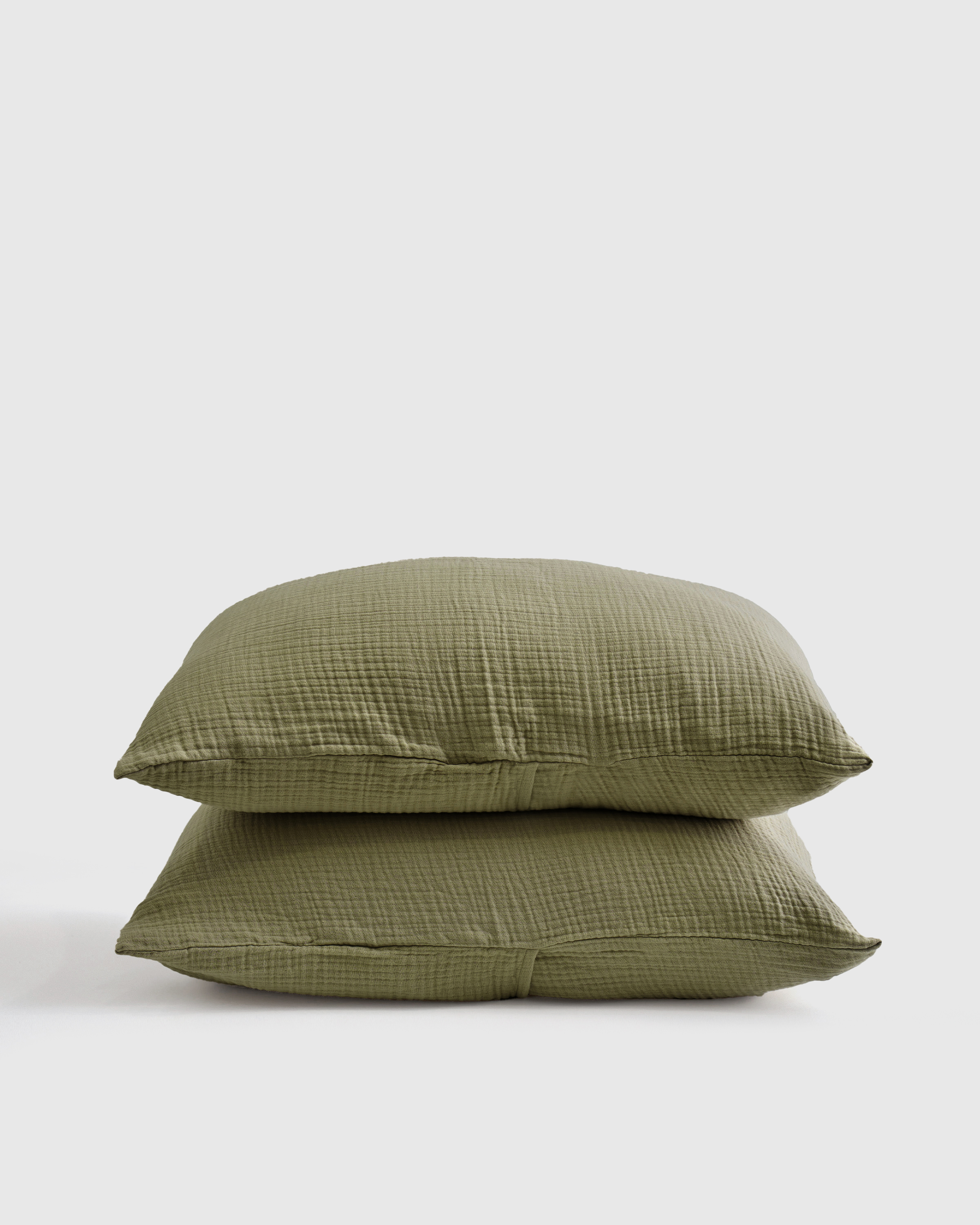 Olive Ensemble de taies décoratives en gaze aérée biologique