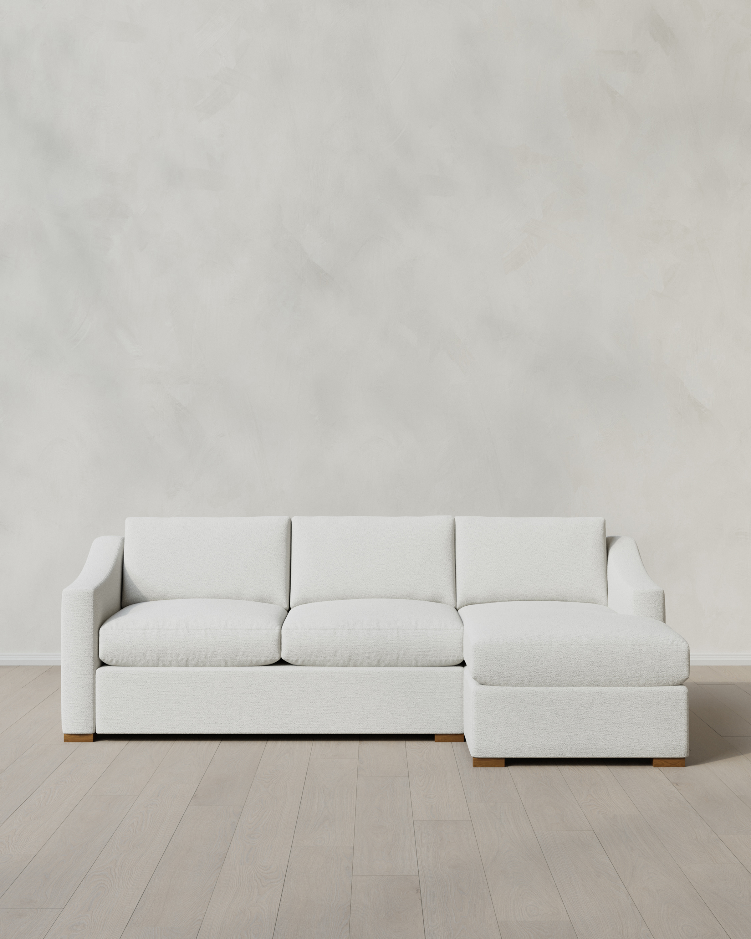 Snow Hollis Slope Arm Chaise Sectional in Performance Basketweave