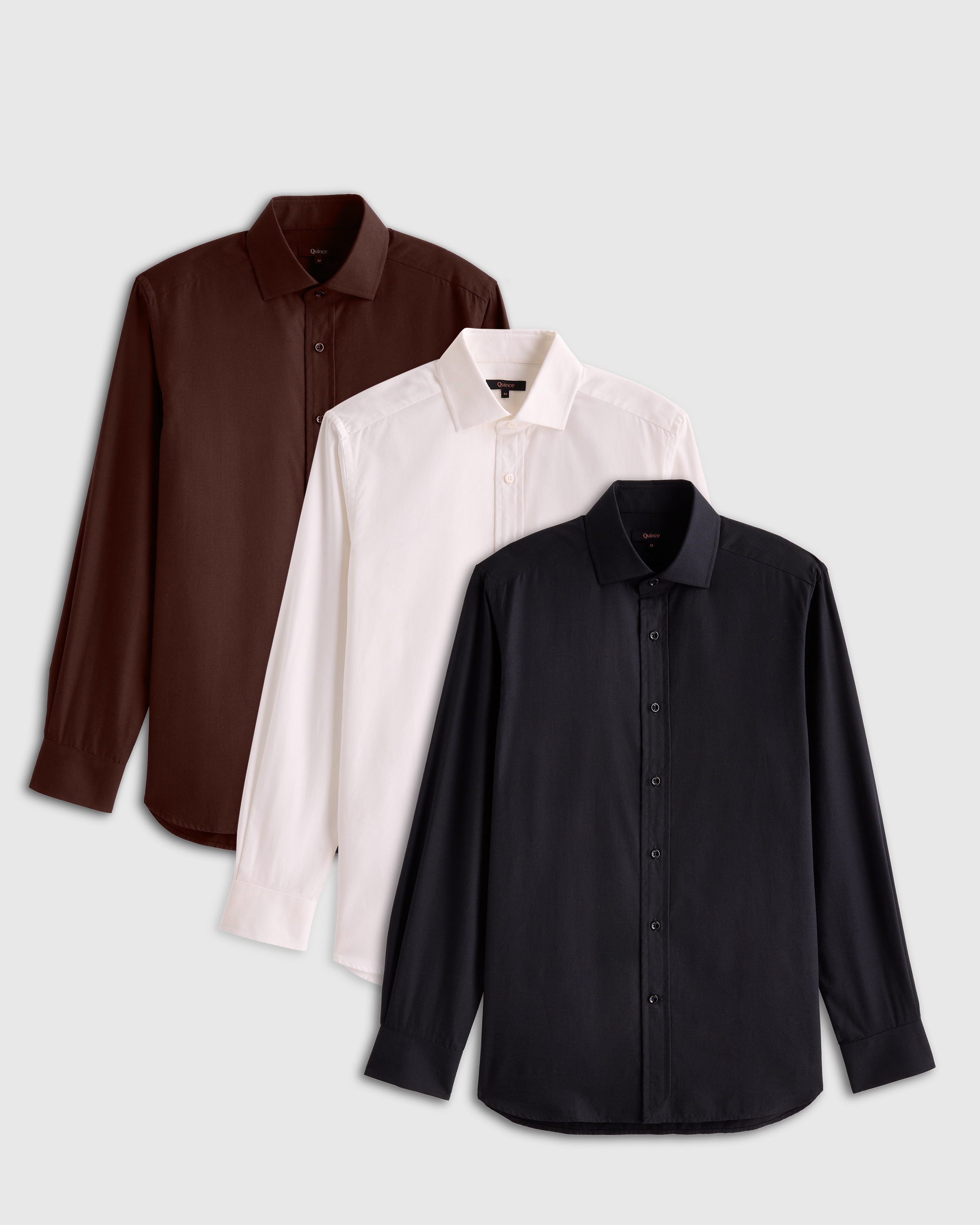 Coffee Bean Brown Organic Cotton Cashmere Dress Shirt 3 Pack Bundle