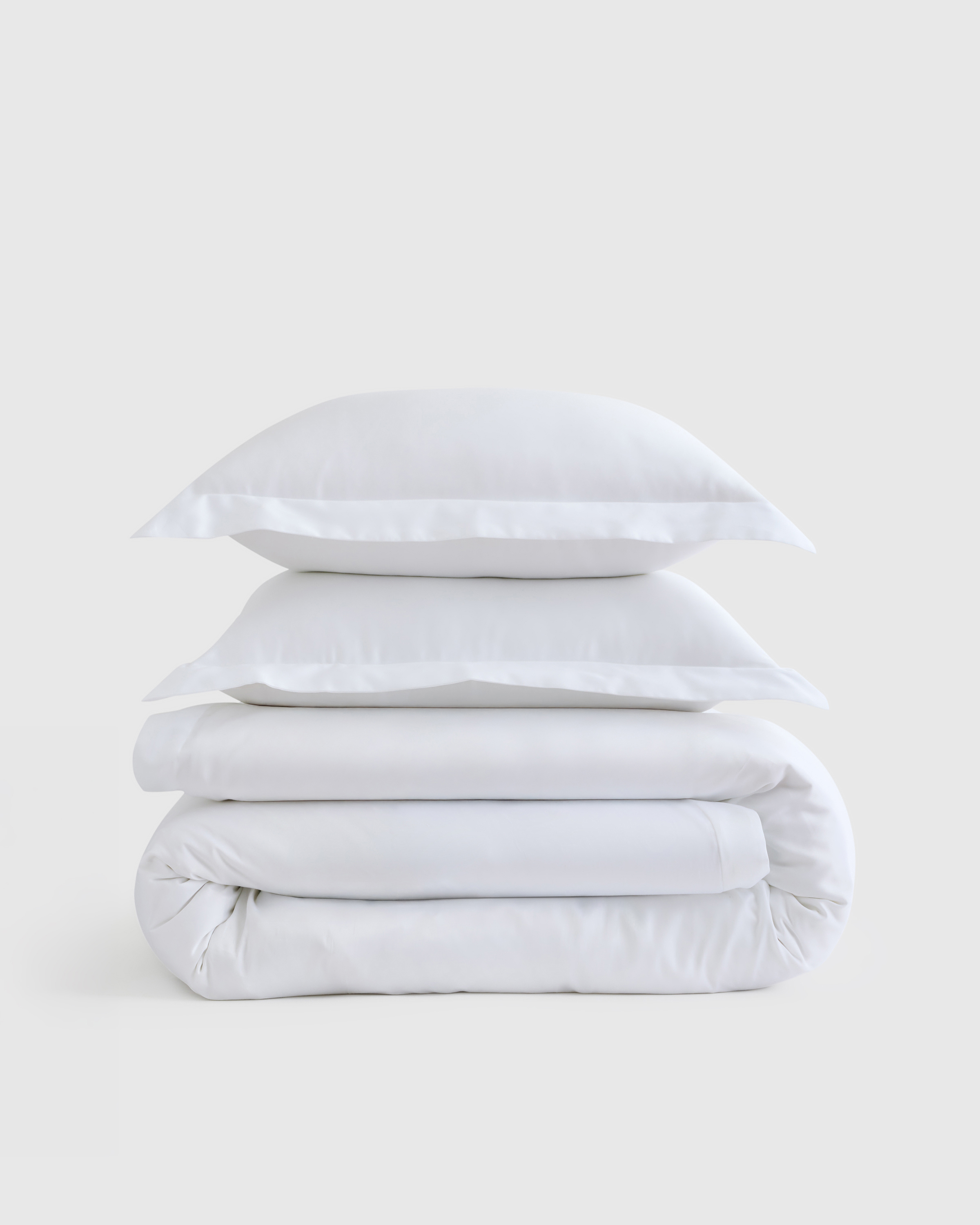 White Signature Giza Cotton Sateen Duvet Cover Set
