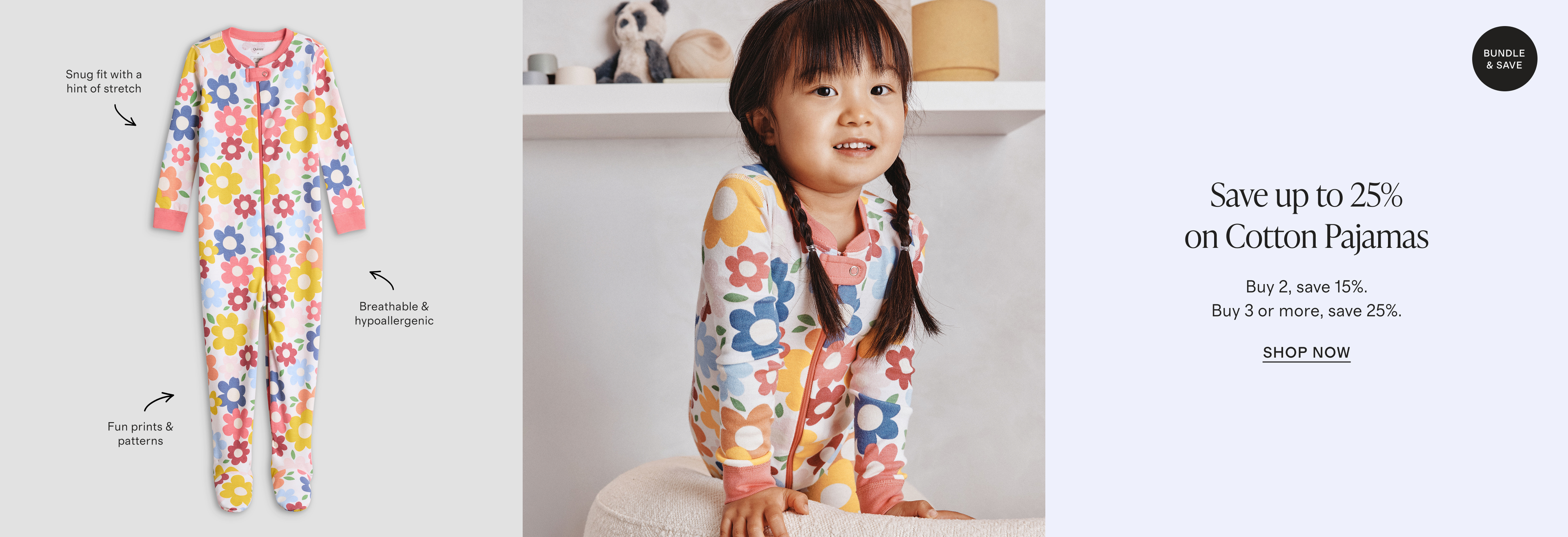 cotton pajamas banner - desktop