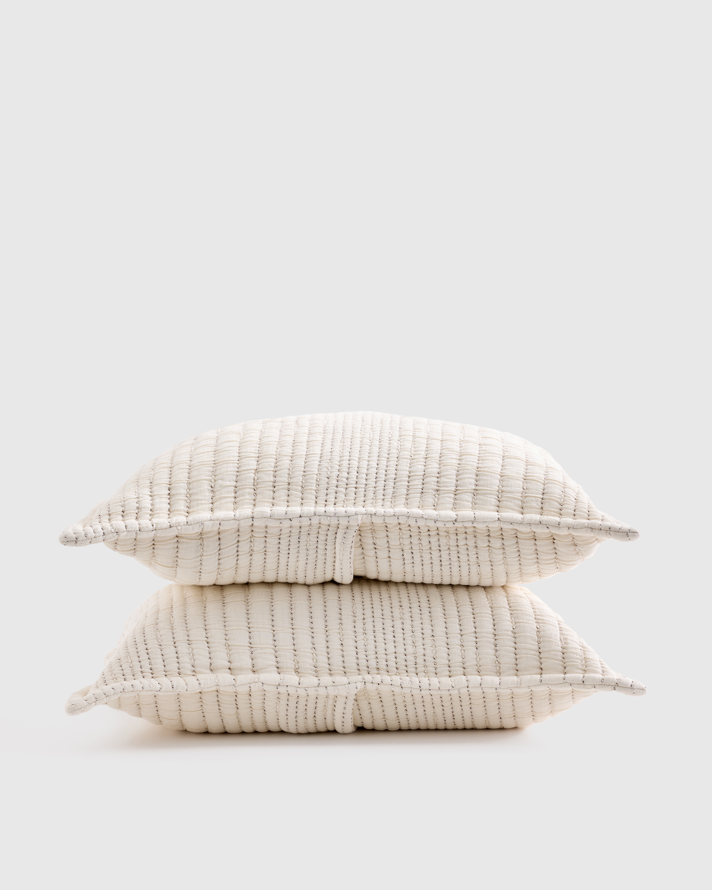 organic cotton channel stitch sham set, king, undyed