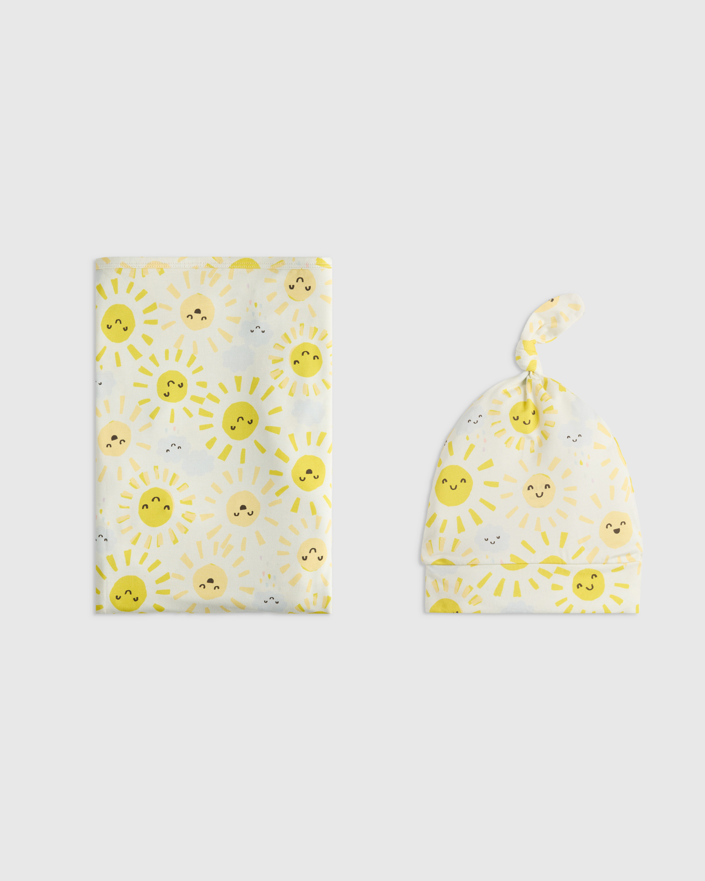 Sunshine Bamboo Swaddle & Hat Layette Set