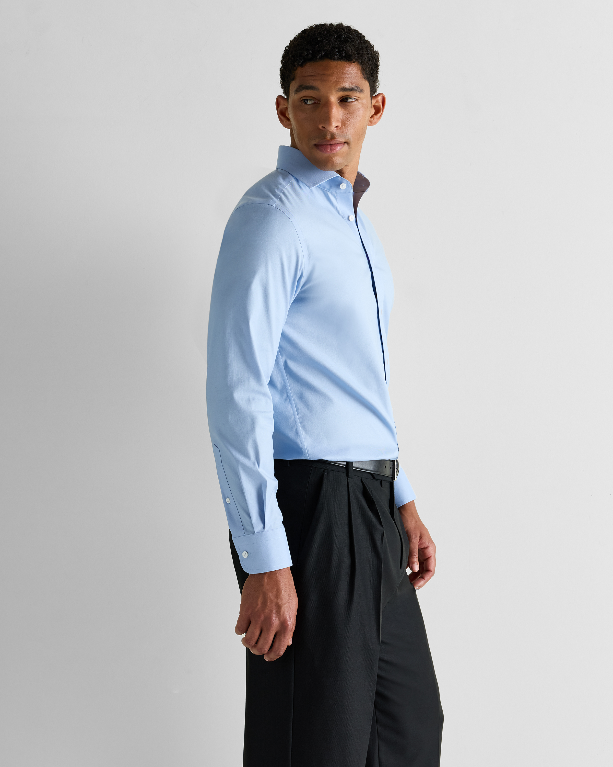 blue cotton dress shirt Brushed Steel Blue Dress Shirt Custom / Custom