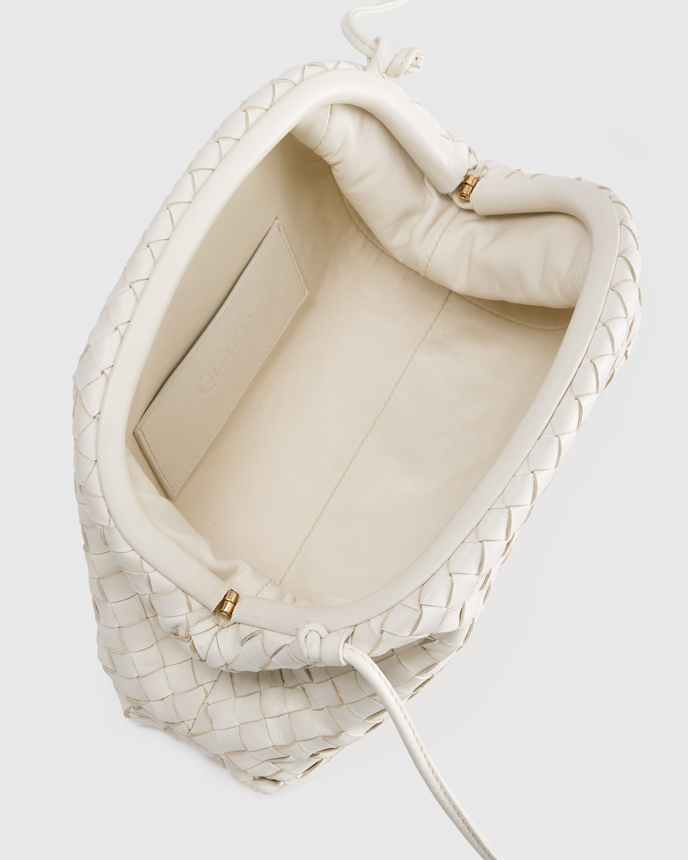 Italian Leather Handwoven Pouch Crossbody Clutch - Thumbnail 2