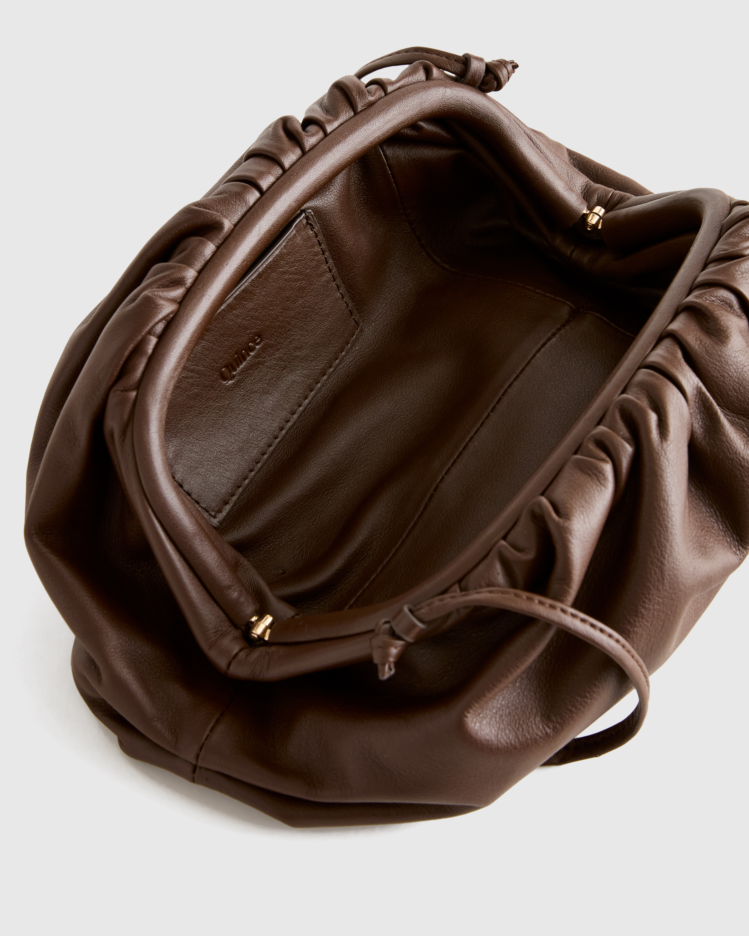 Italian Leather Pouch Crossbody Clutch