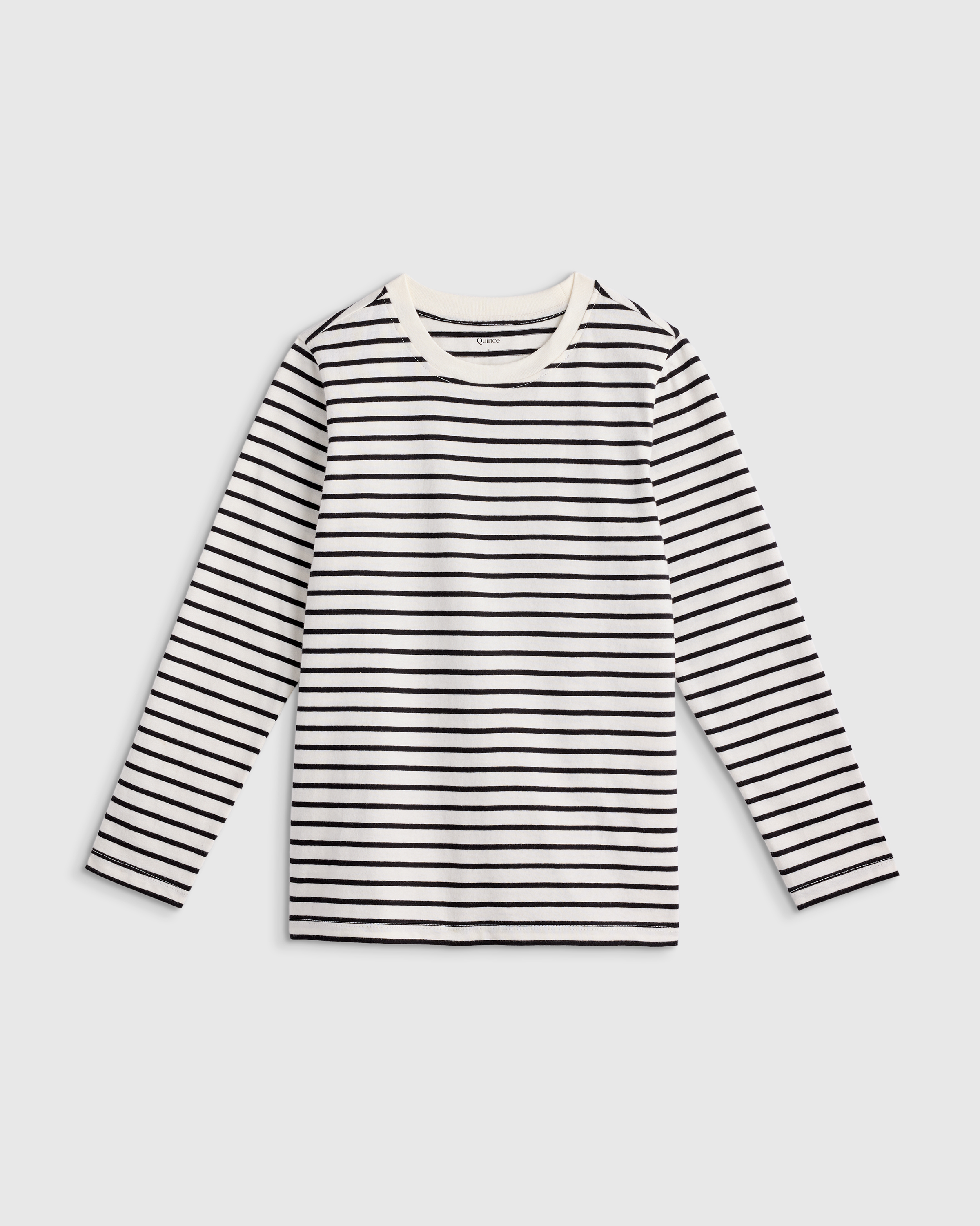 Black/White Stripe 100% Organic Cotton Jersey Long Sleeve Tee 