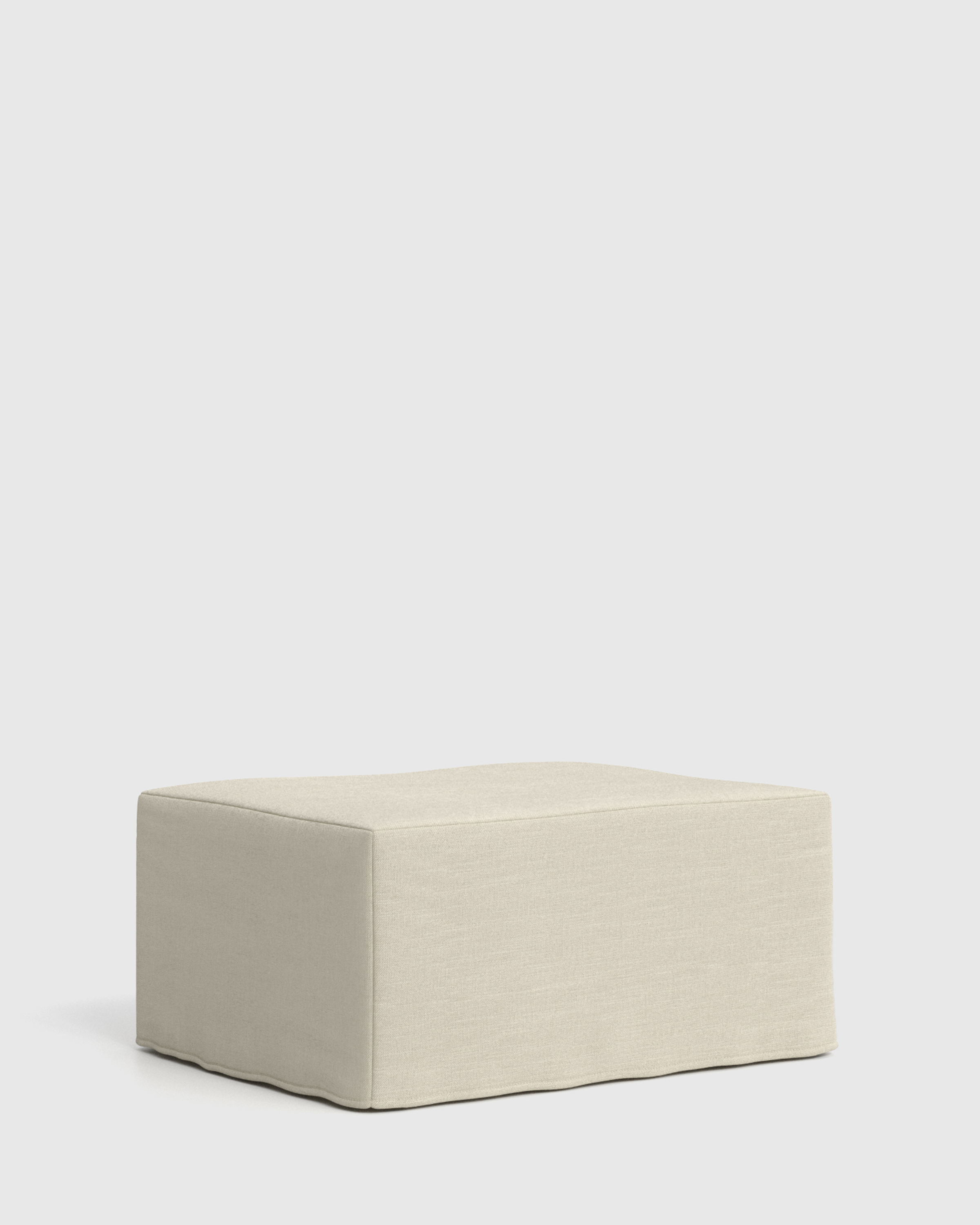 Ellery Performance Linen Slipcover Ottoman - thumbnail 3