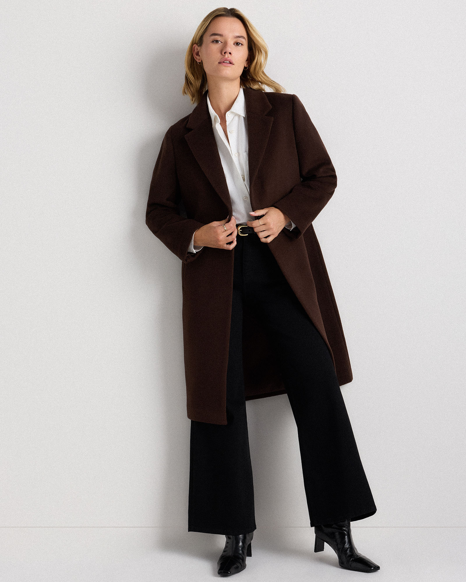 CHIEKO+ wool&cashmere  coat 38新品未使用 Wool Cashmere Blazer Coat in Dark Chocolate