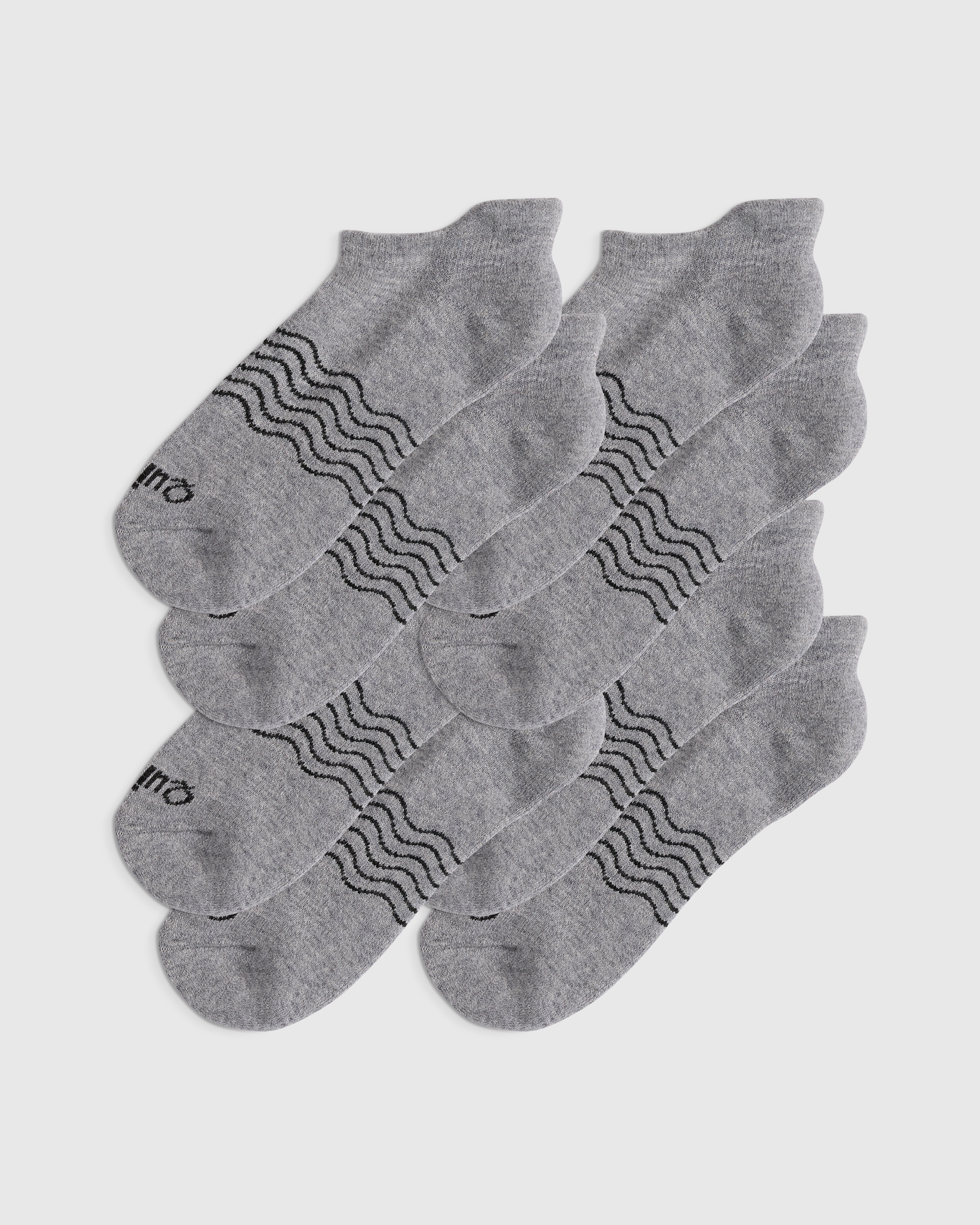 Grey Merino Ankle Socks (4-Pack)