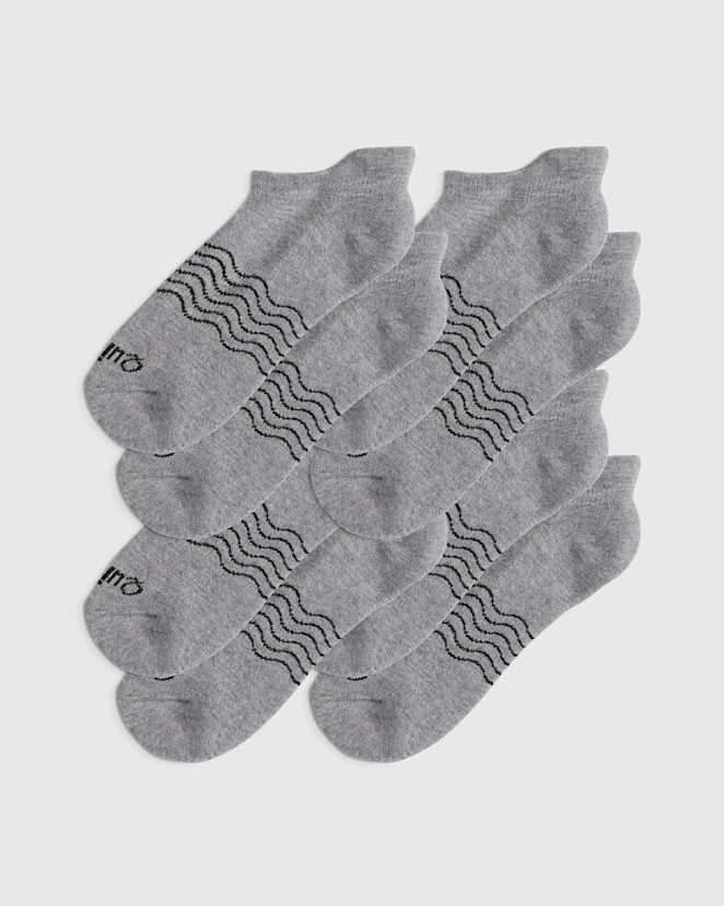Grey Merino Ankle Socks (4-Pack)
