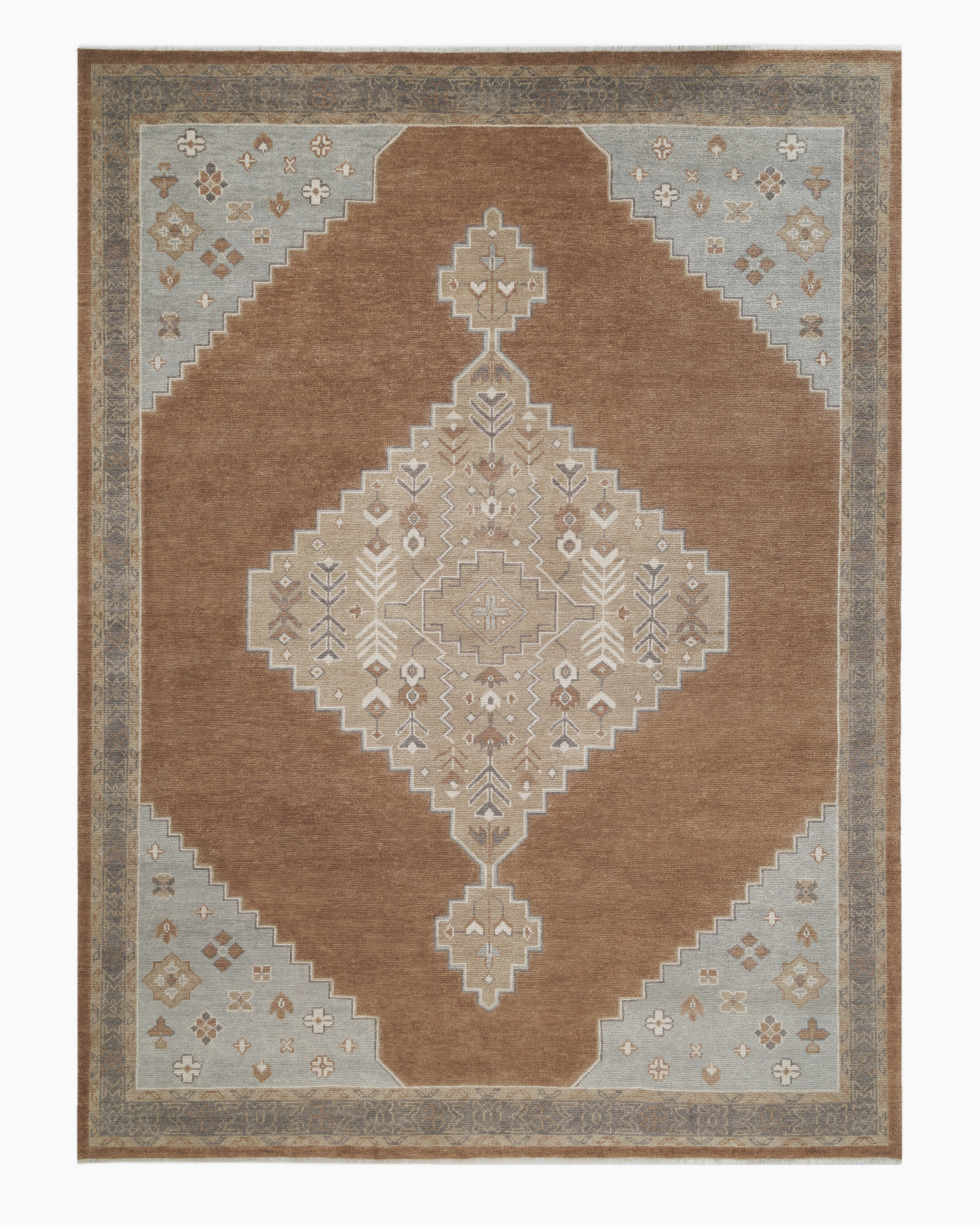Quince Chloe Hand-Knotted Wool Rug in Cognac, Size 12' x 15'