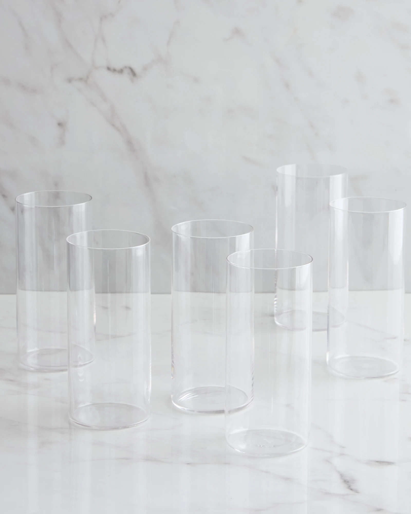 Lightweight Crystal Tall Drinking Glasses, Set of 6