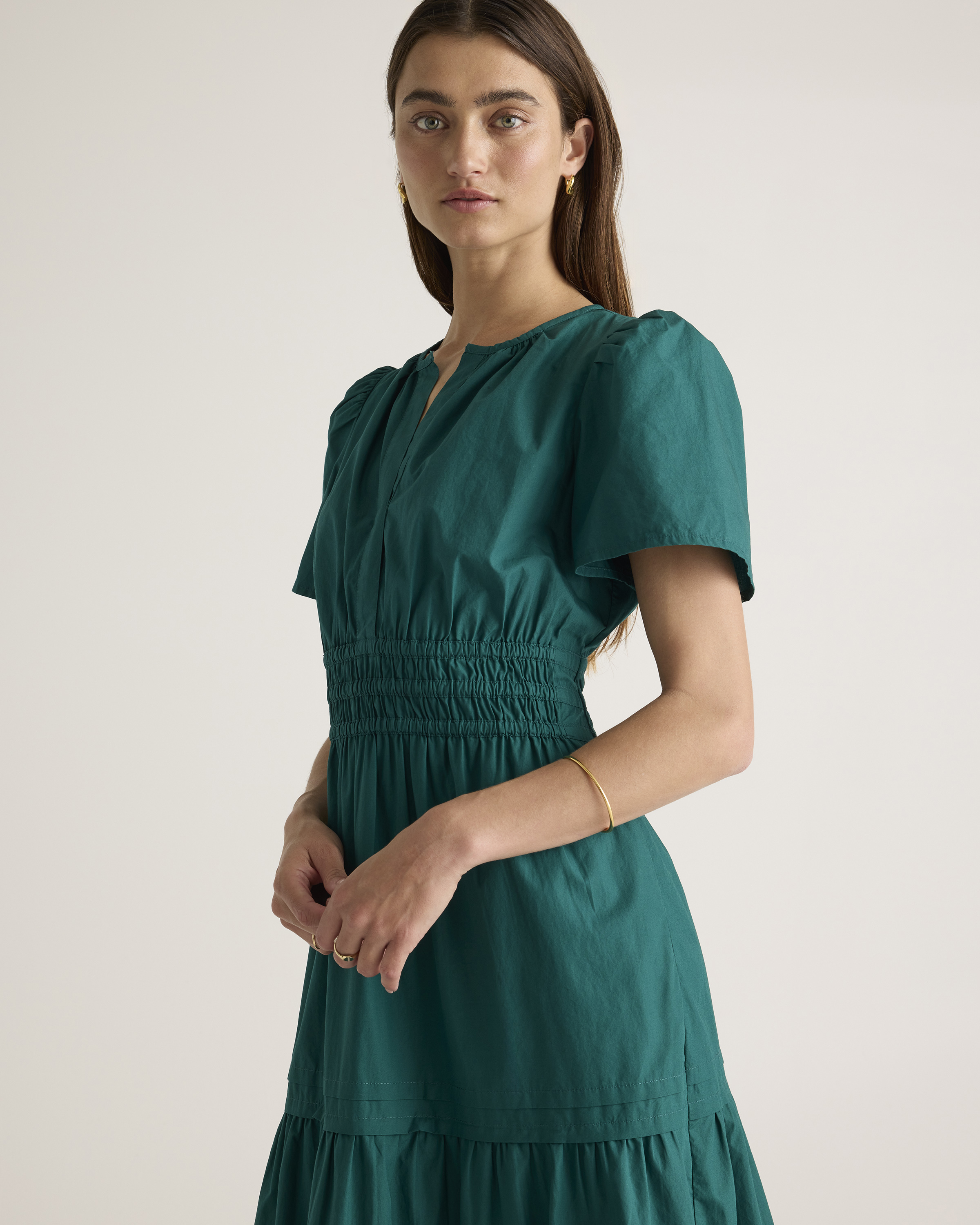 slim fit dress slacks Jacquard Green Drop Waist Midi Dress - All Dresses main image 0