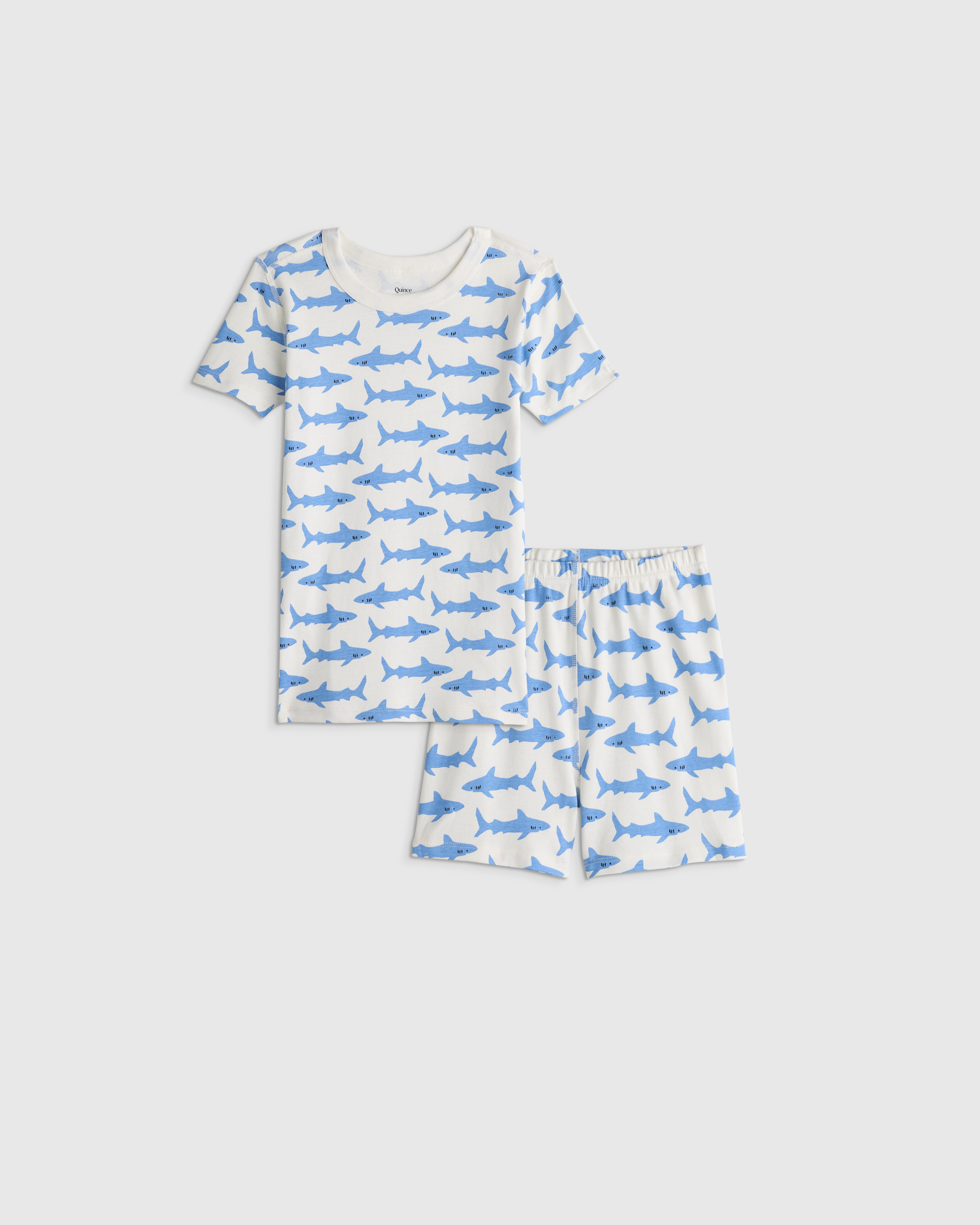 Sleepy Sharks 100% Organic Cotton Short Sleeve and Shorts Pajama Set