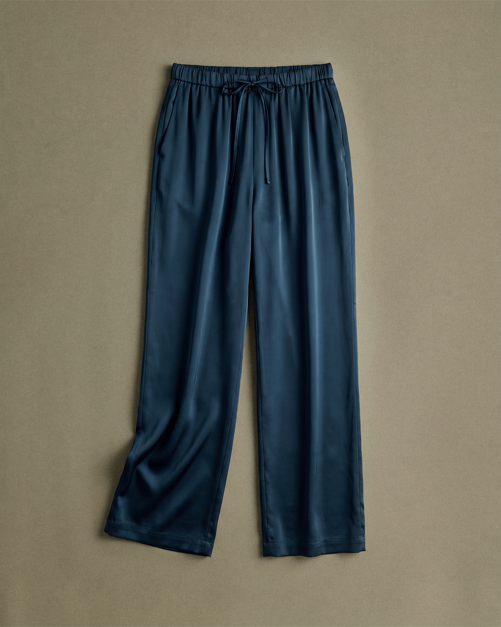 Women s 100 Washable Silk Drawstring Wide Leg Pants - 30