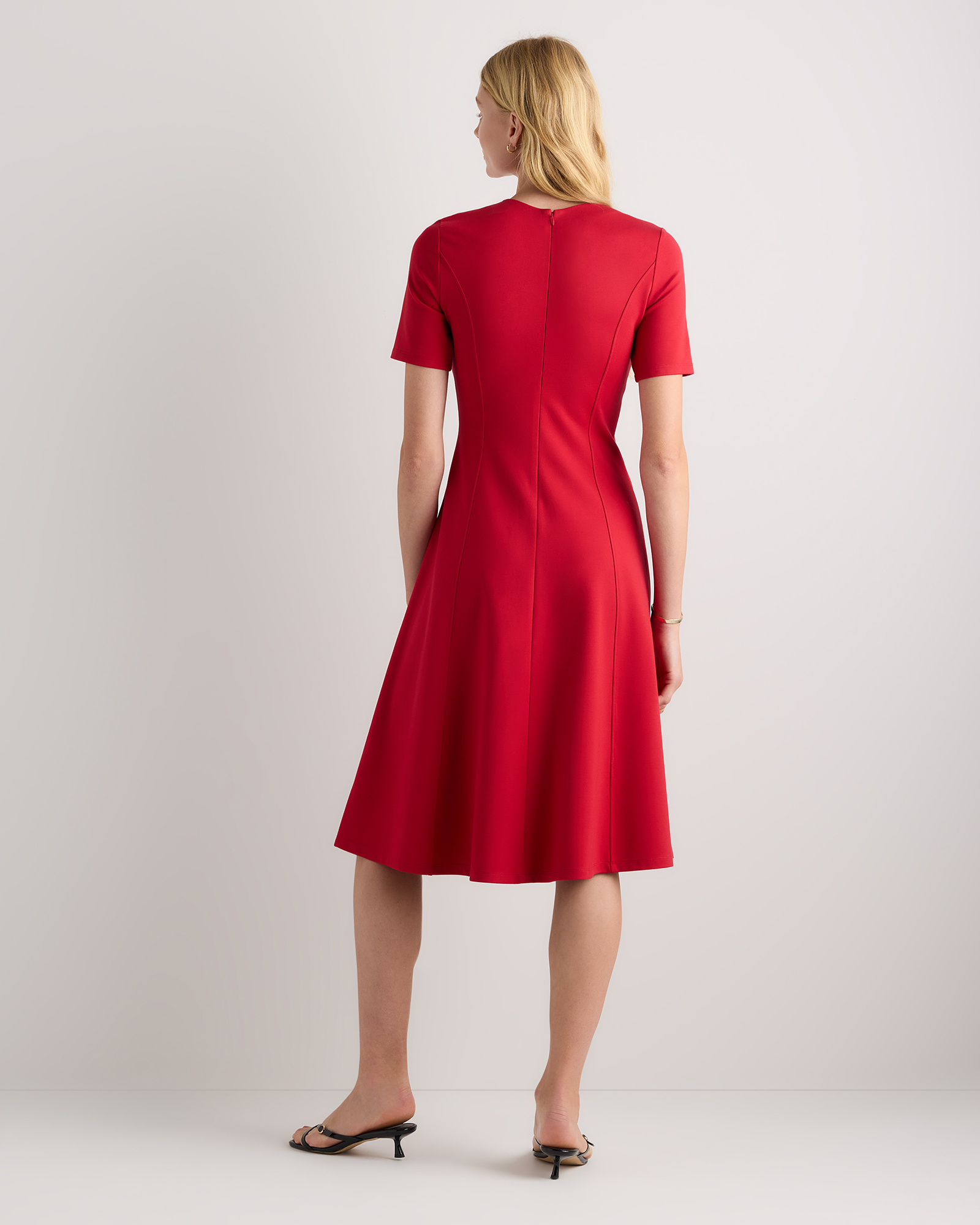 ruby red casual dress Ruby Rib Knit Contrast Stitch Mini Sweater Dress