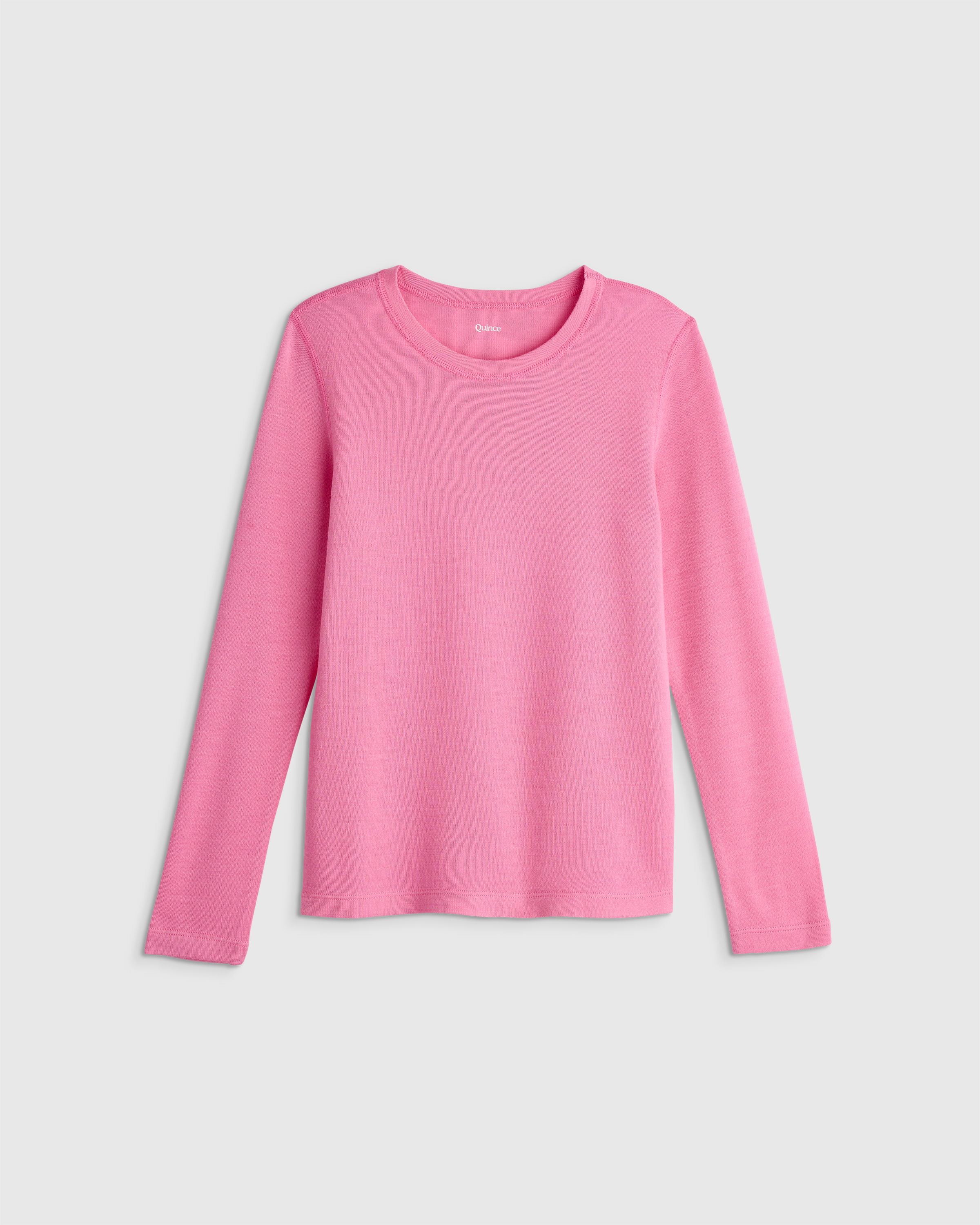 U--1132 Kids 100 Merino Wool All-Season Base Layer Long Sleeve and Legging Set Bright Blush 15986 CROPPED