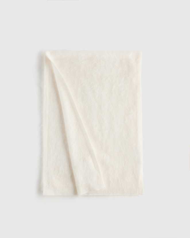 Ivory Brushed Cashmere Scarf