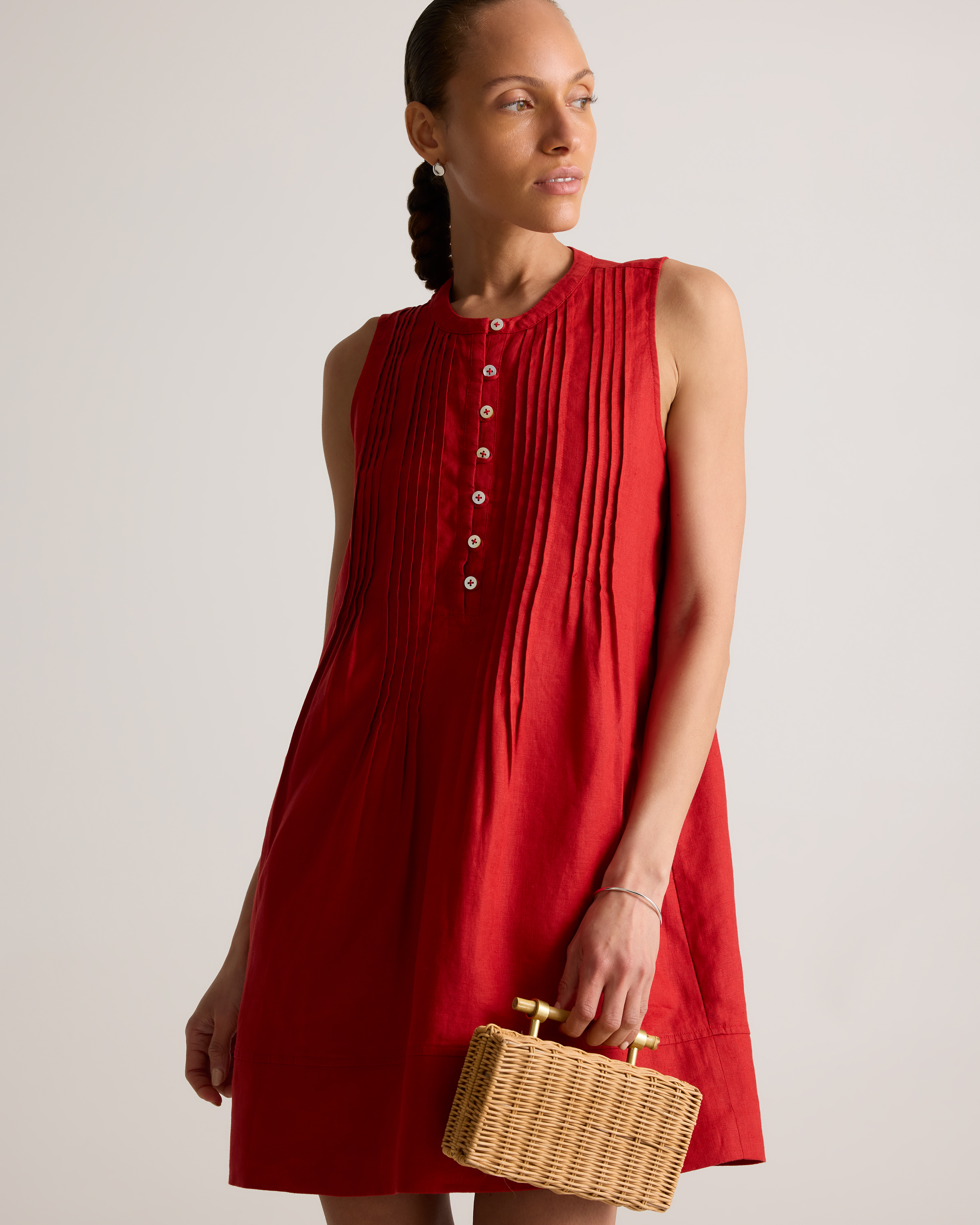 beach dress linen Linen Maxi Dress with Adjustable Straps