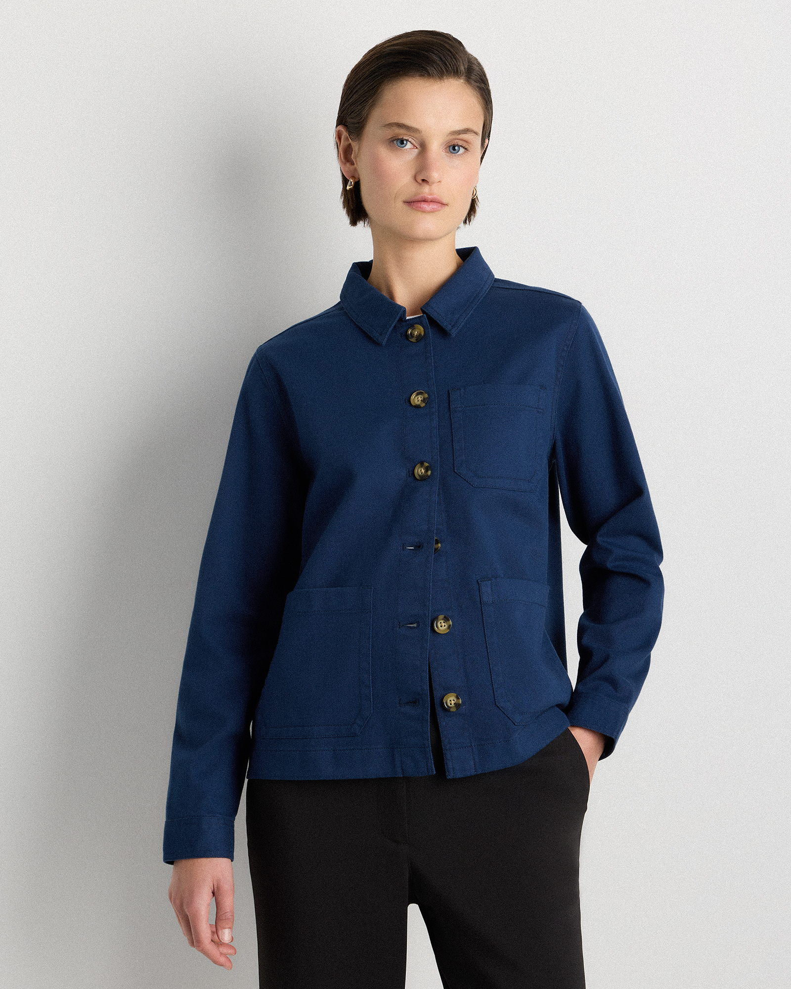 Navy Organic Comfort Stretch Chore Jacket