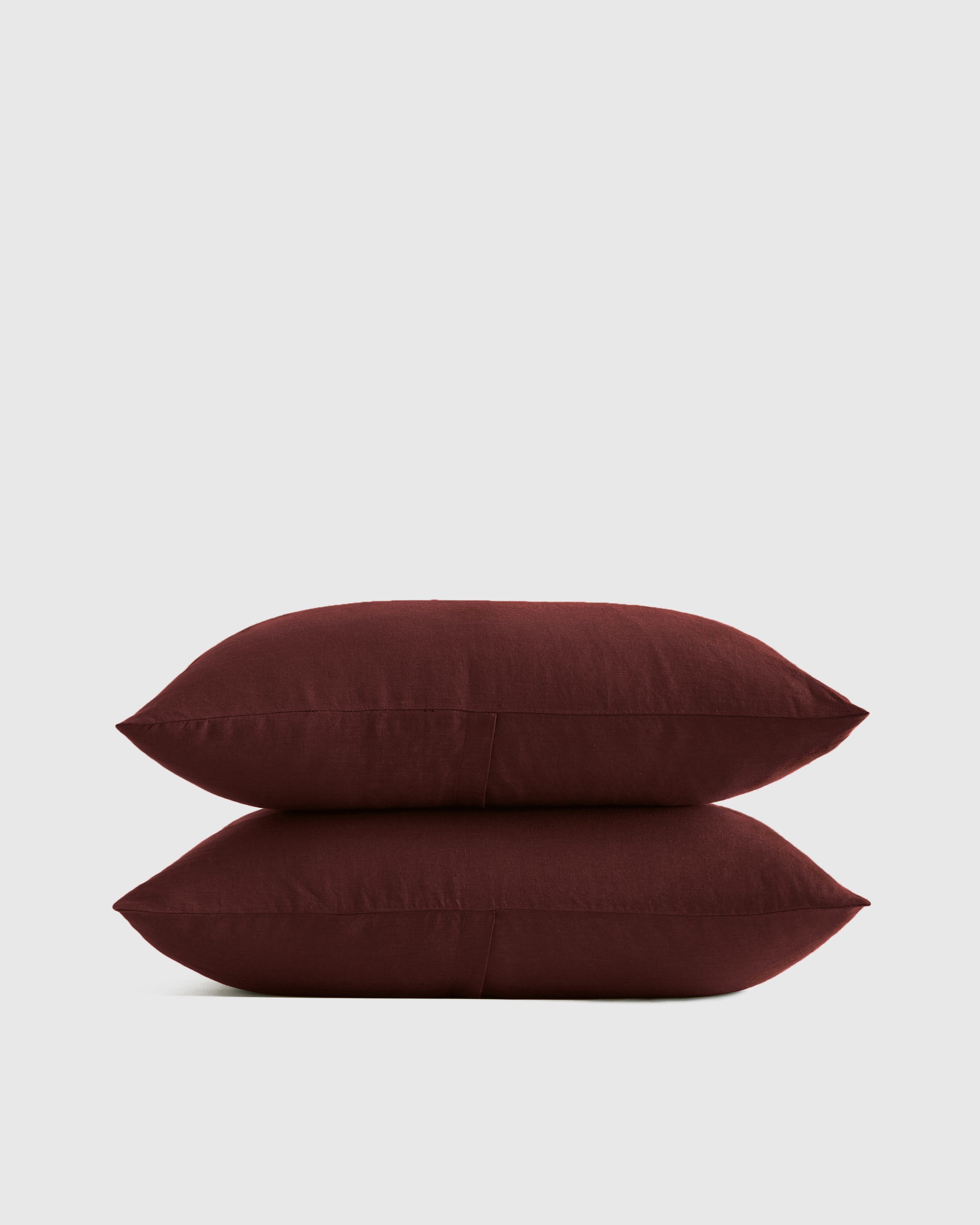 Burgundy European Linen Sham Set