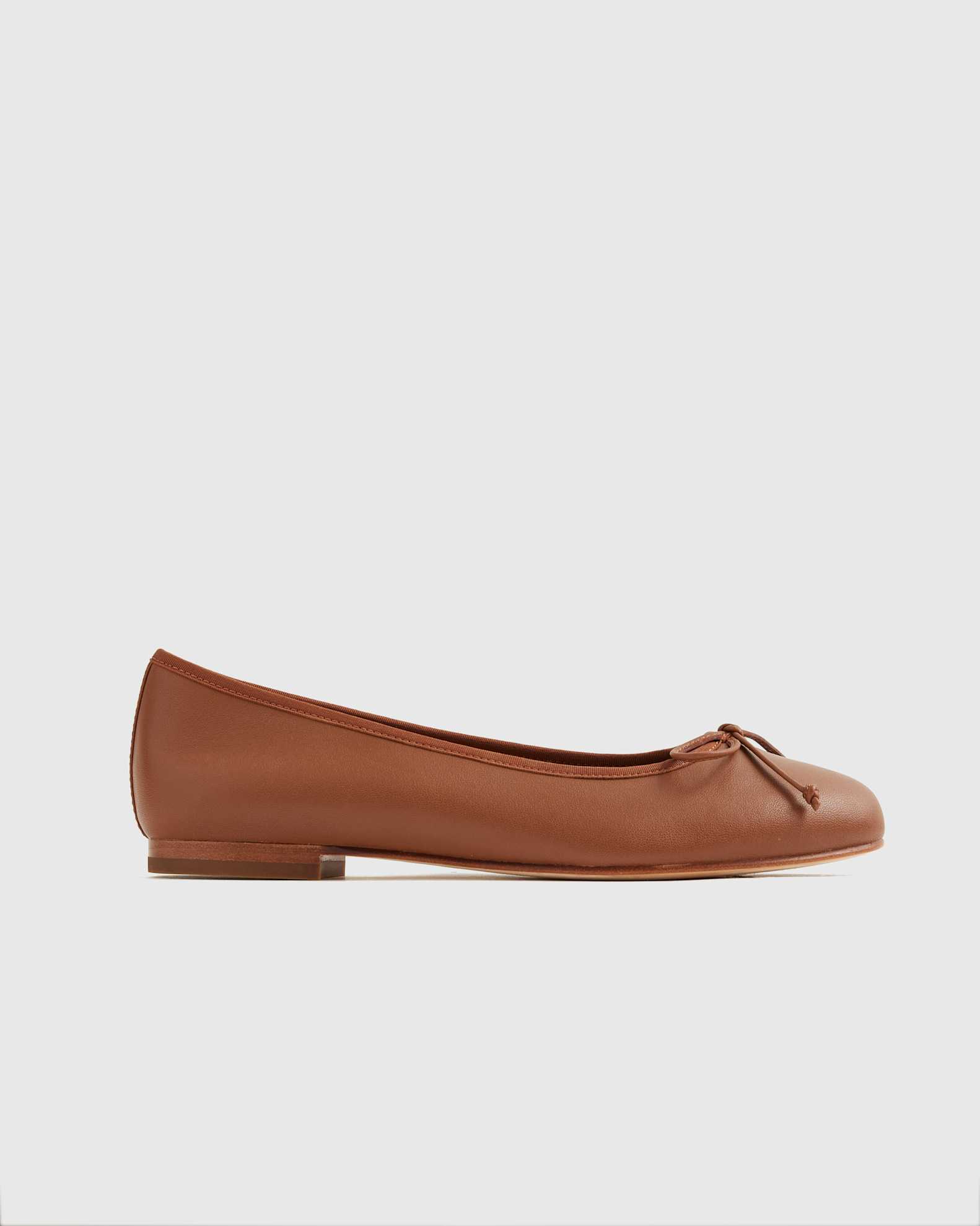Pointed Toe Flats Cognac Colored Flats ROMA ROUND TOE BALLET FLAT
