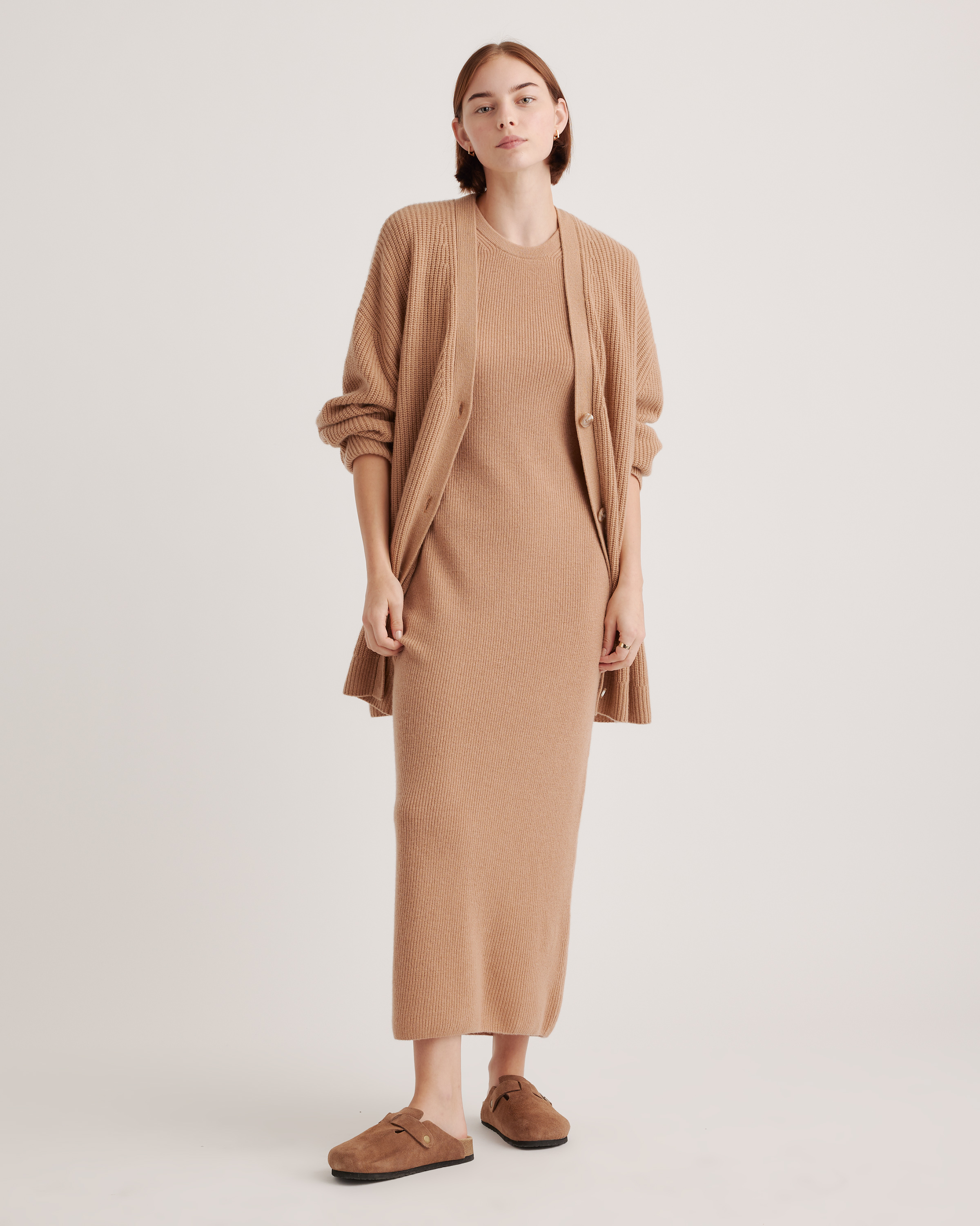 Water Repellent Suede Clog Mule in Cafe display picture 1