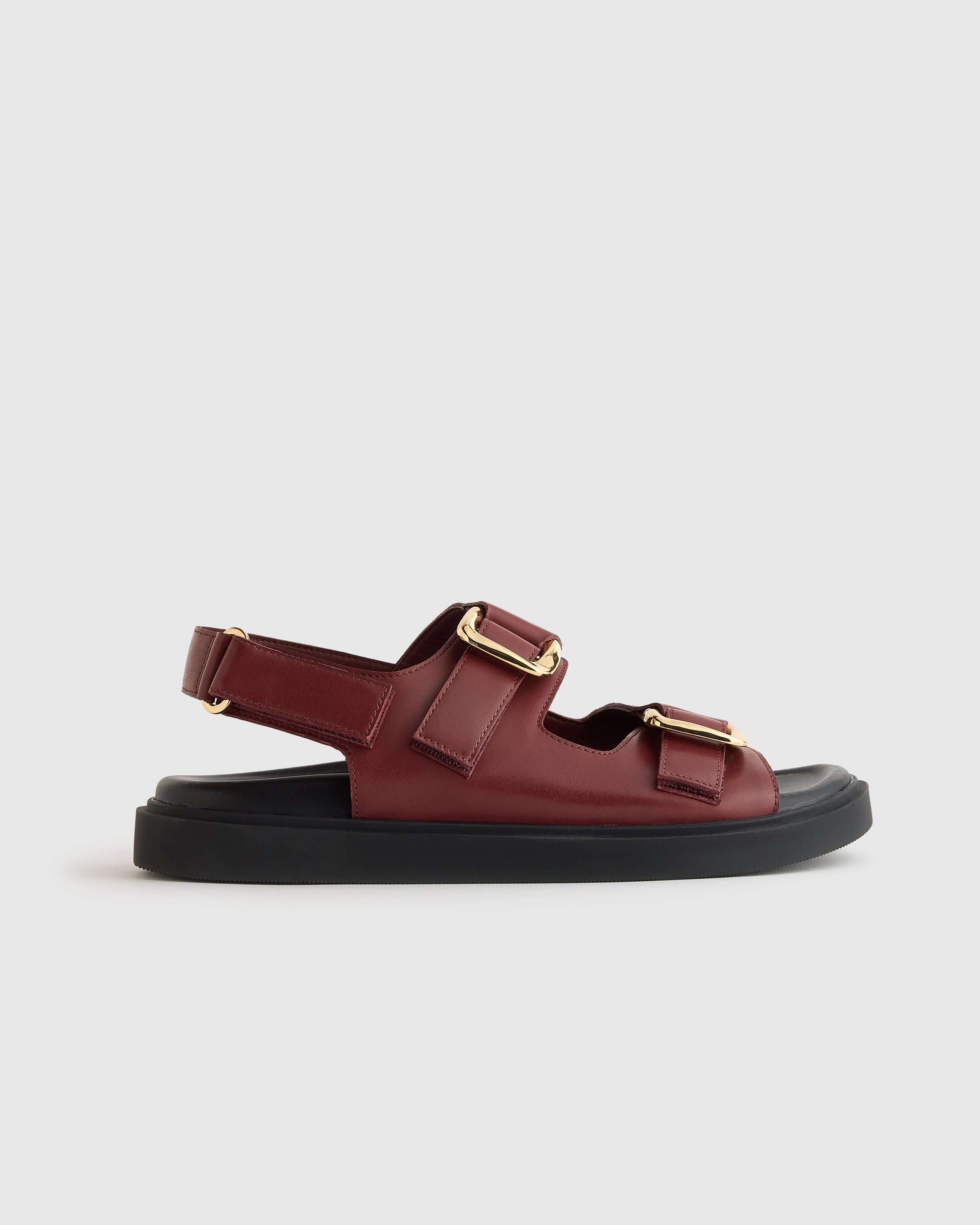 Merlot Sandales en cuir italien à bride arrière et à double boucle