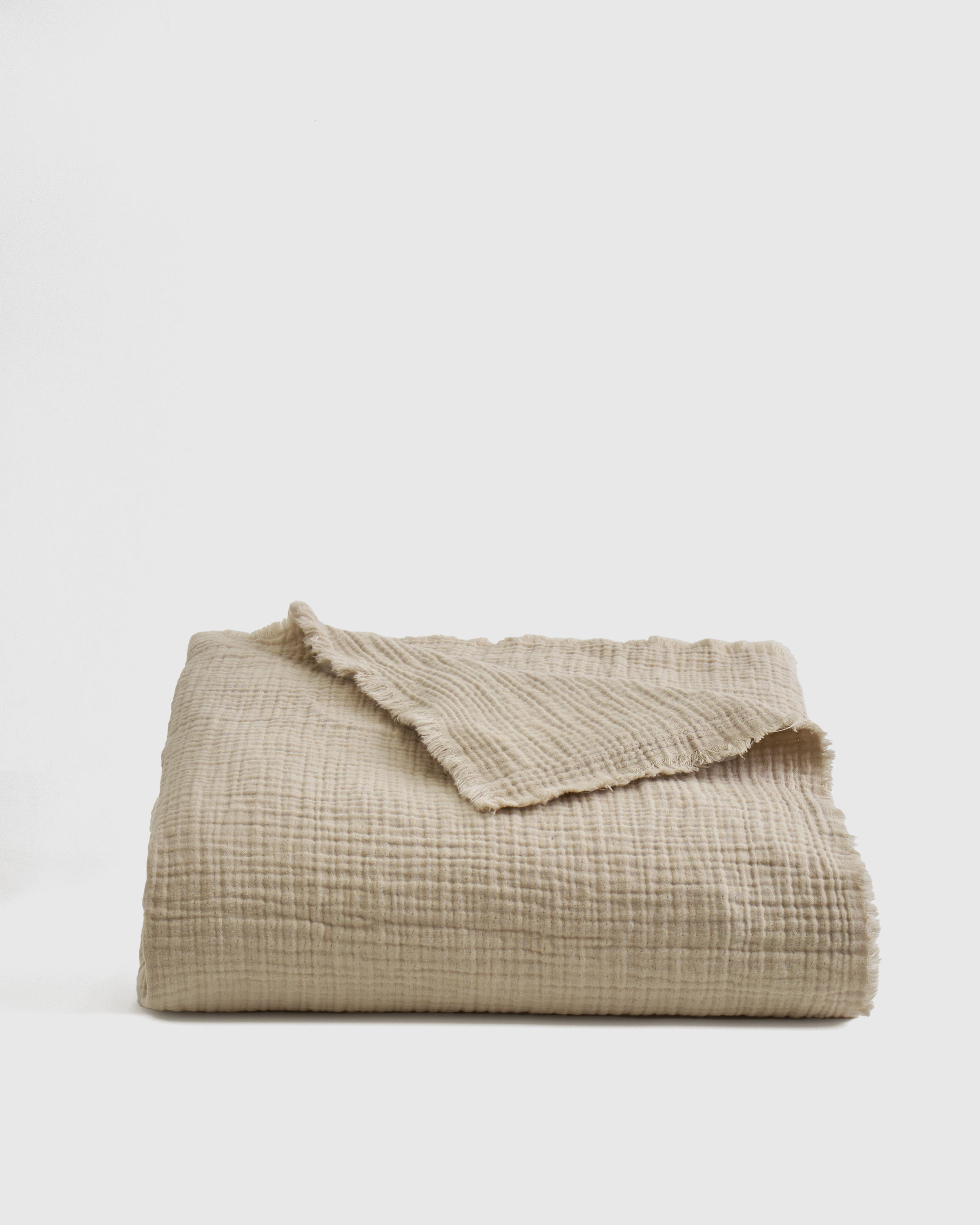 quince organic cotton gauze throw, one size, dune