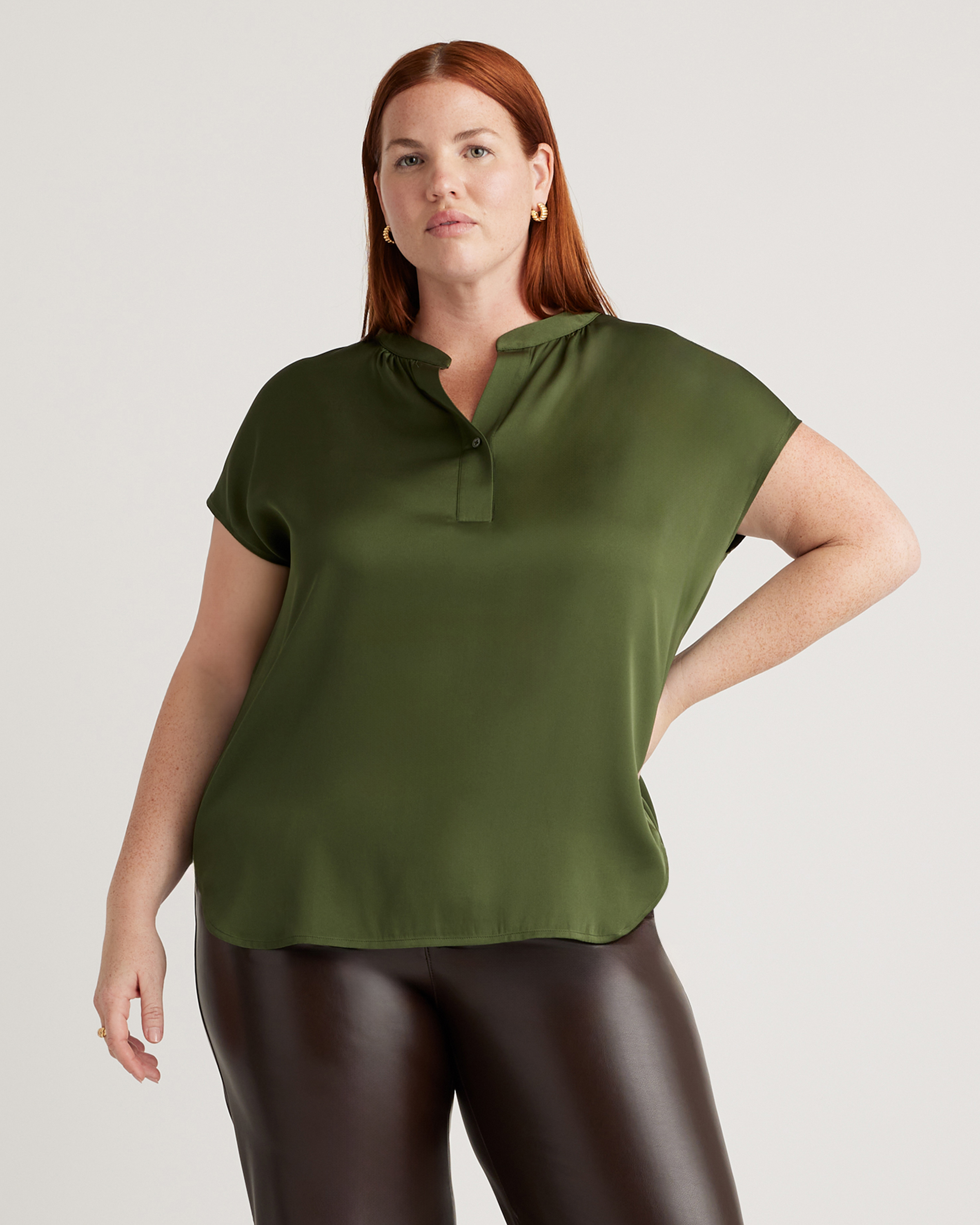 Printed Dolman Cotton Blend Blouse main image 1