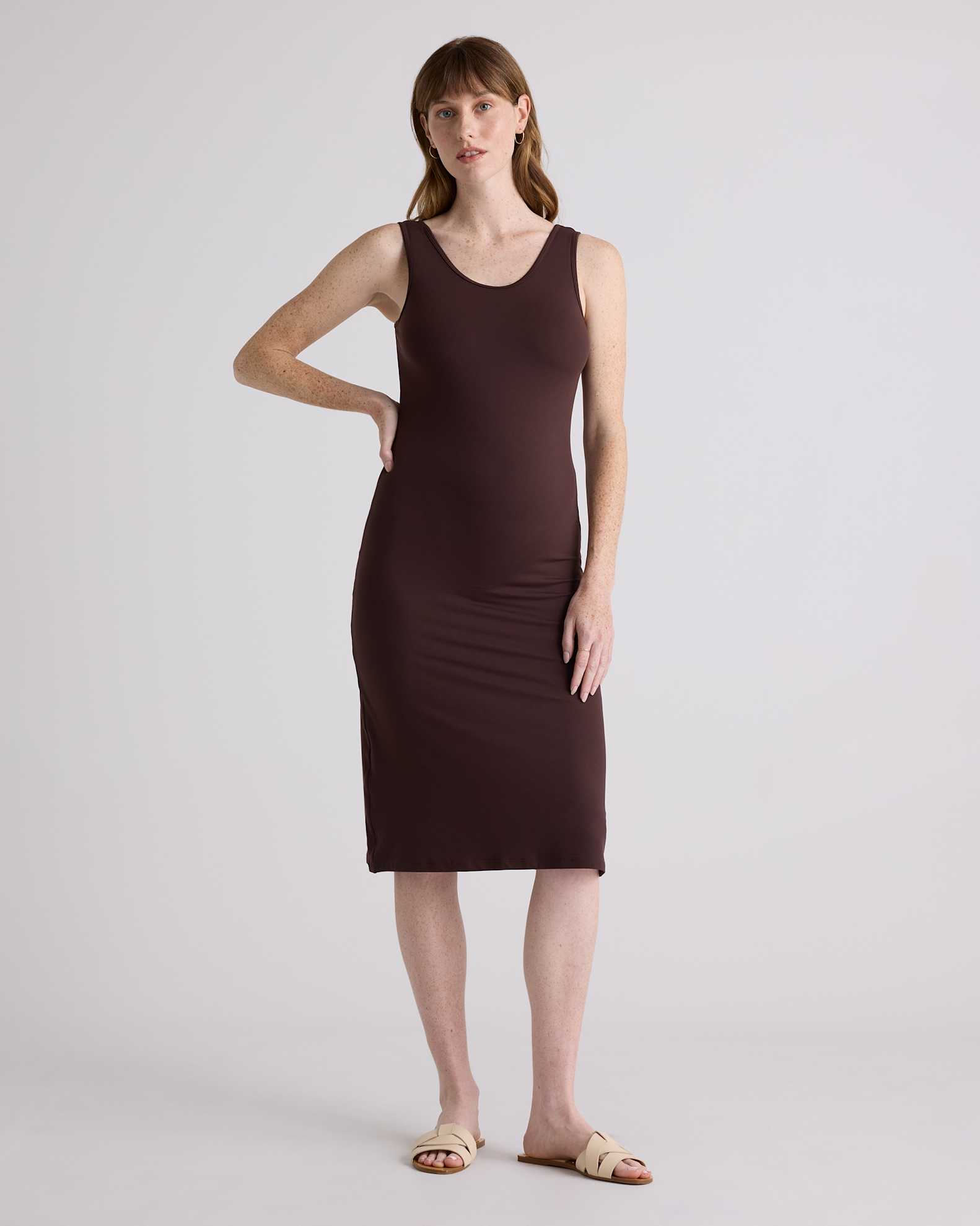 Recycled Knit Maternity Tank Midi Dress Recycled Knit Maternity Tank Midi Dress