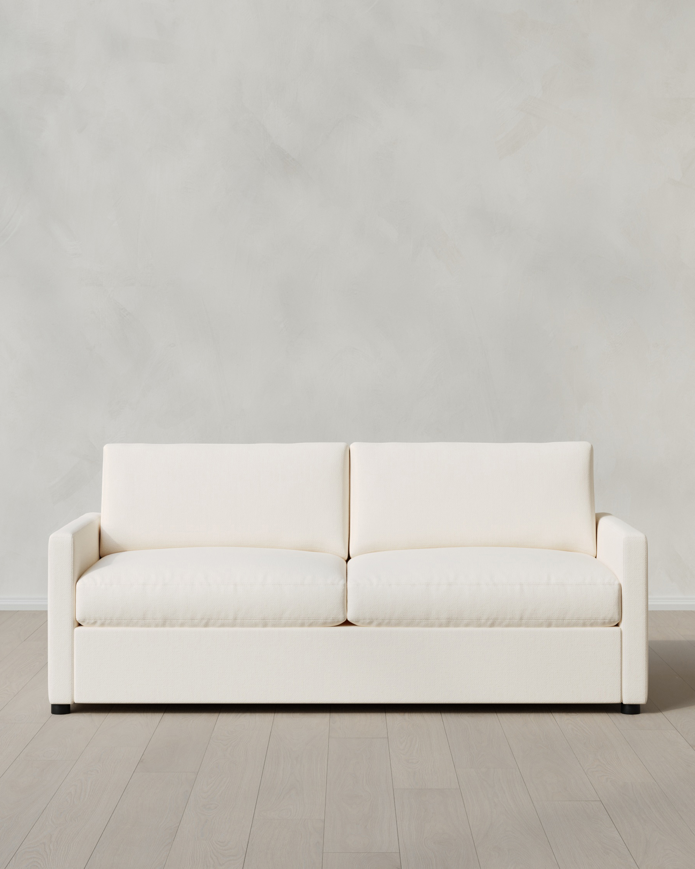 Marshmallow Brennan Sleeper Sofa in Performance Chenille Linen Blend