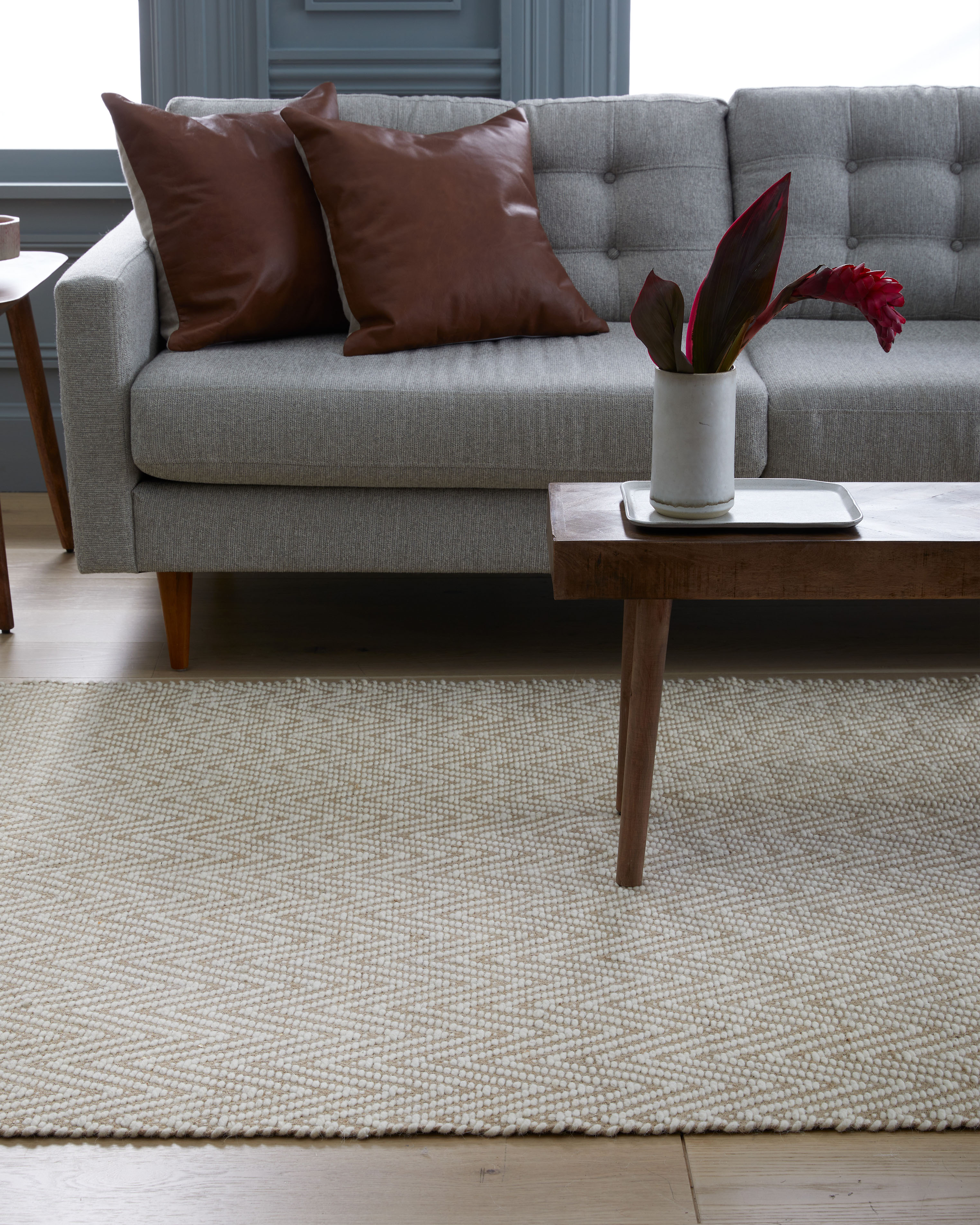 Zig Zag Flatweave Wool Rug - Thumbnail 4