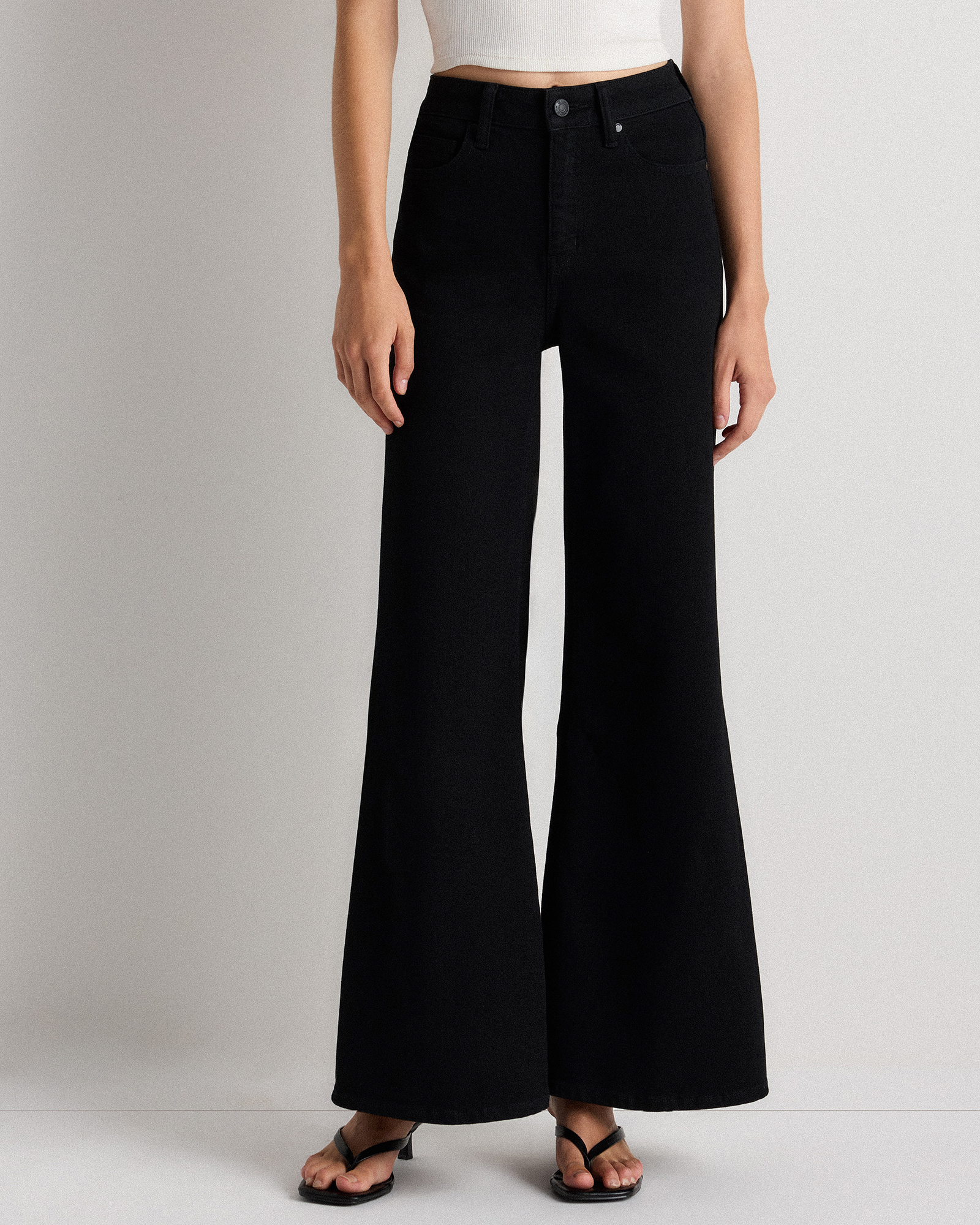 Quince Women's Bella Stretch Palazzo Jeans In Black