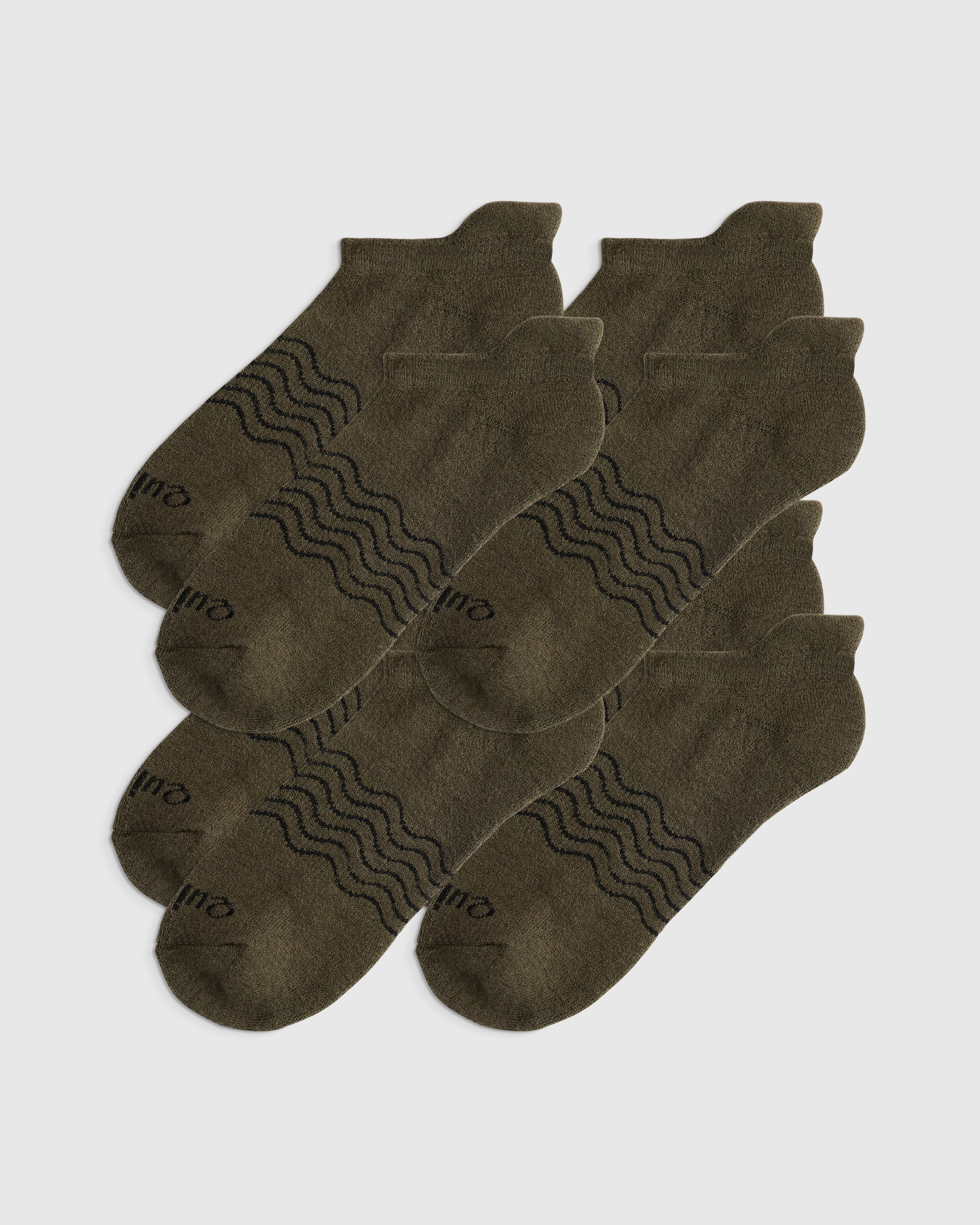 Heathered Olive Merino Ankle Socks (4-Pack)