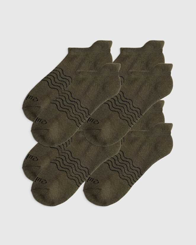 Heathered Olive Merino Ankle Socks (4-Pack)