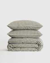 European Linen Gingham Duvet Cover Set