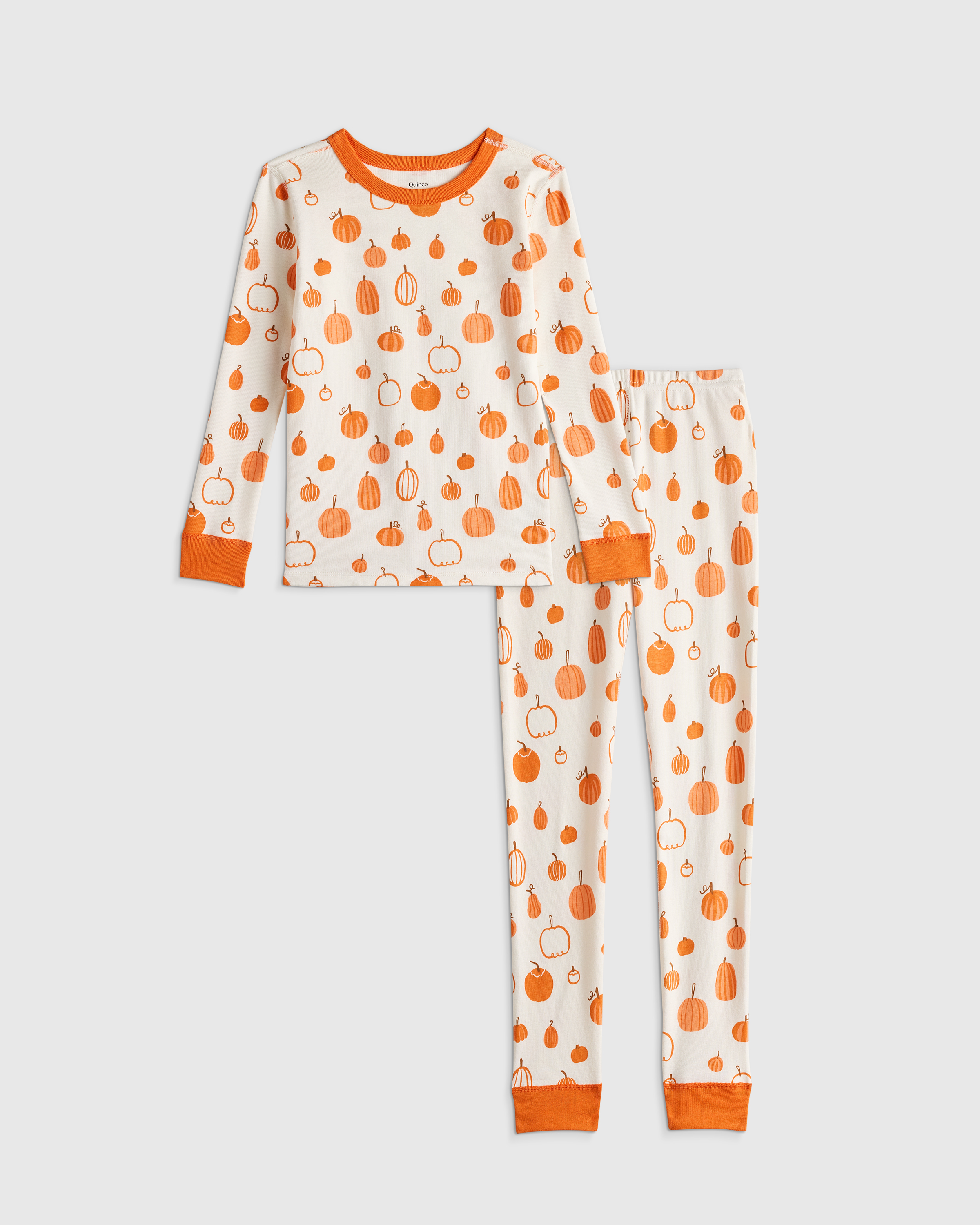 Pumpkins 100% Organic Cotton Long Sleeve and Pant Pajama Set