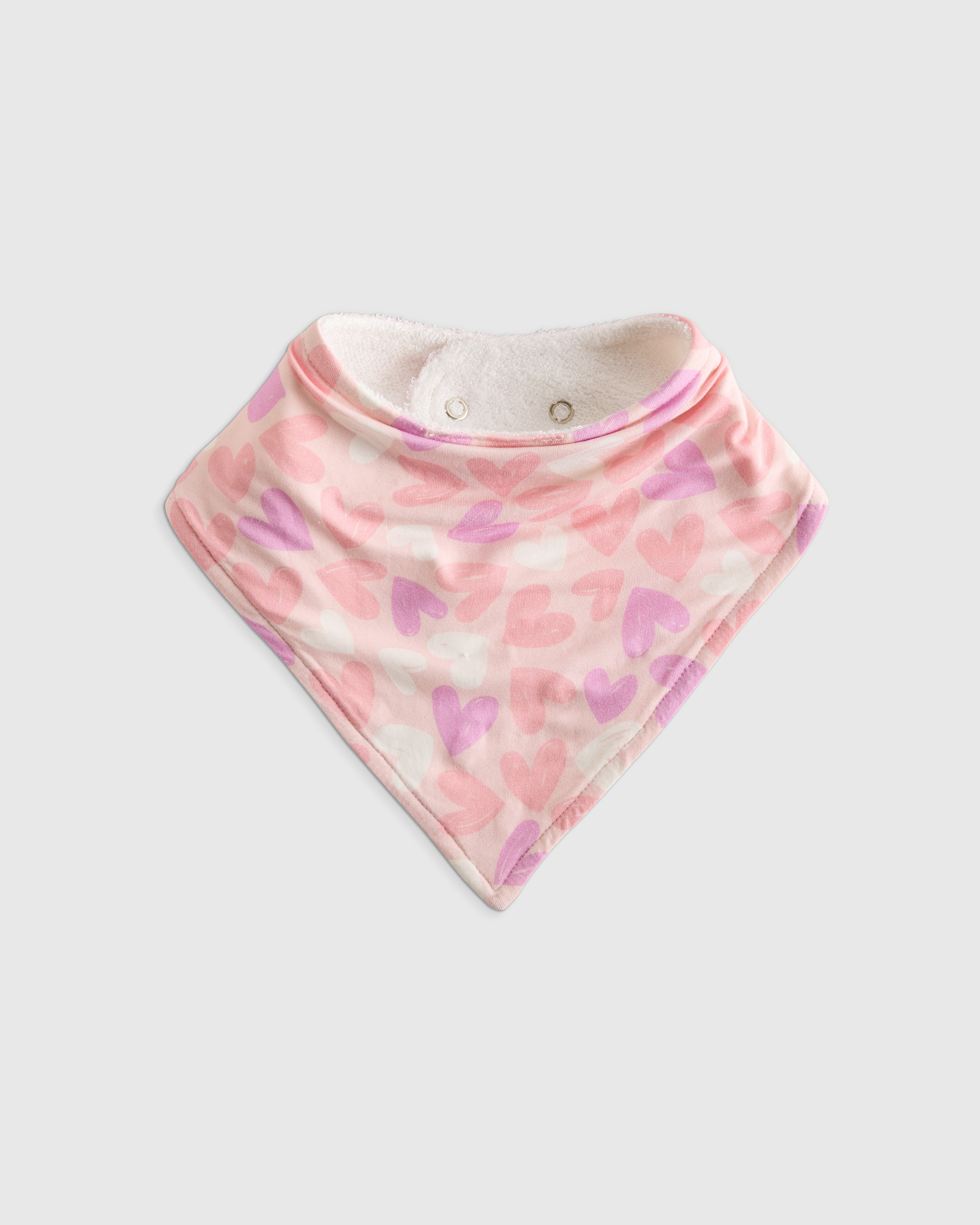 Lavender Hearts Baby Bamboo Bib