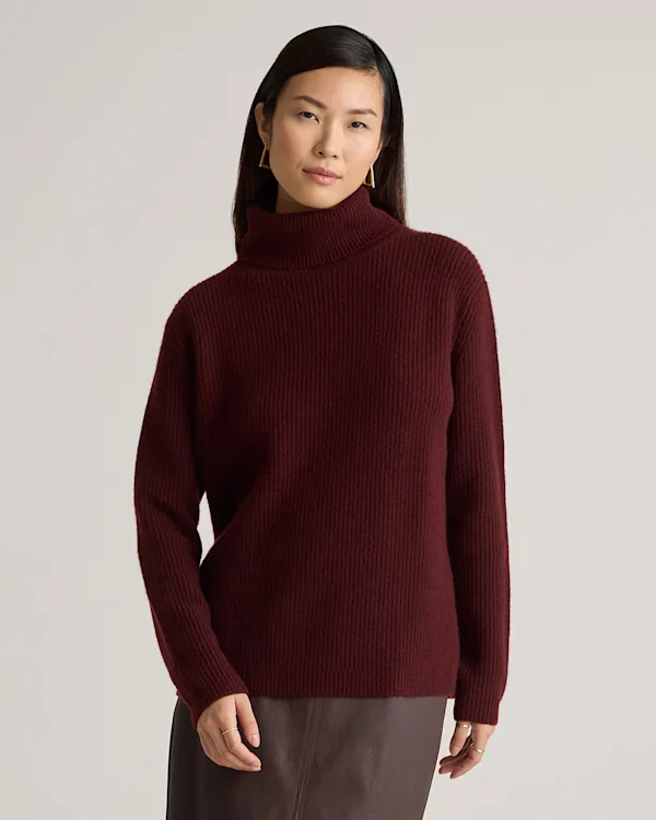 Mongolian Cashmere Fisherman Turtleneck Sweater