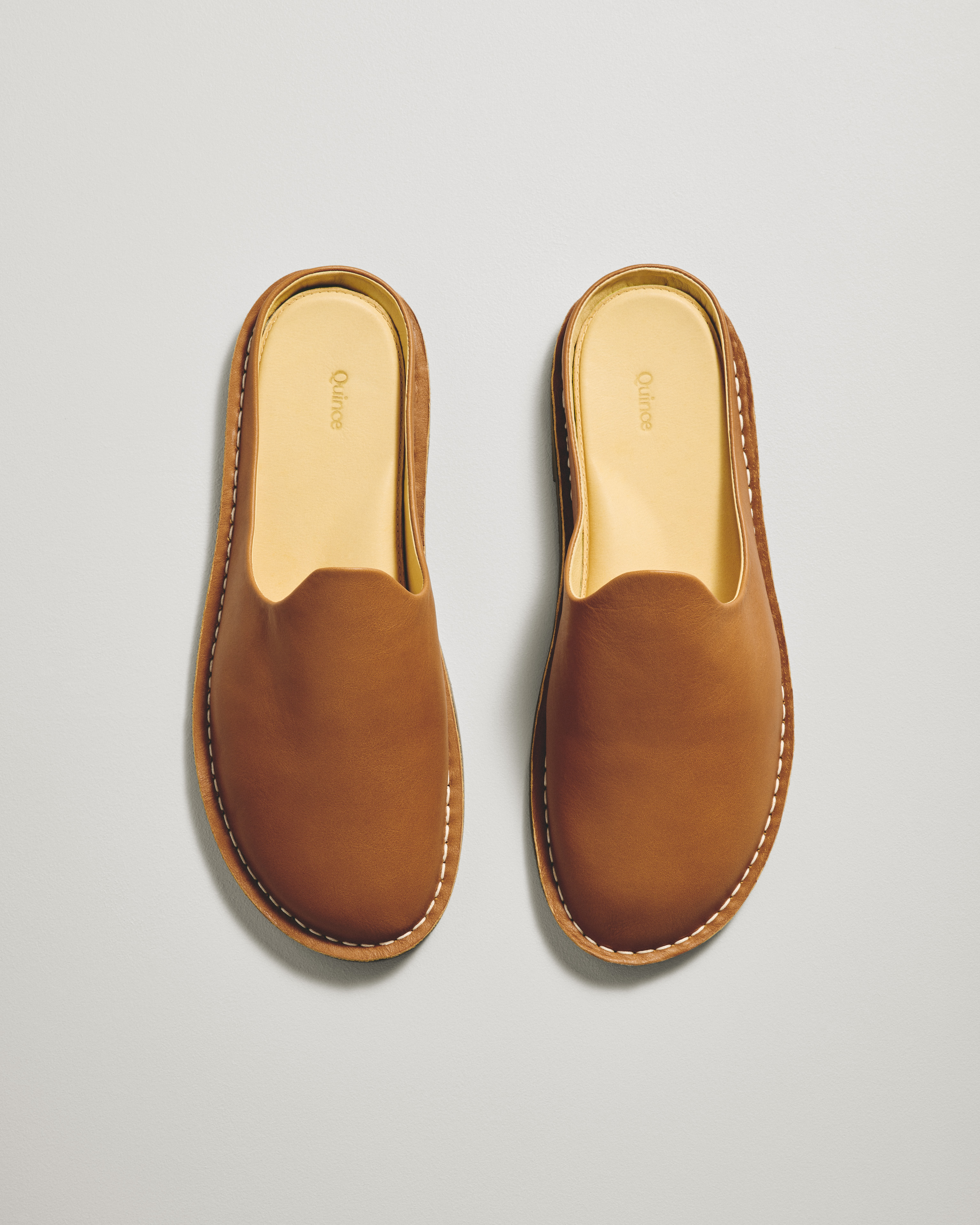 Peanut Italian Leather Mule Slip-On